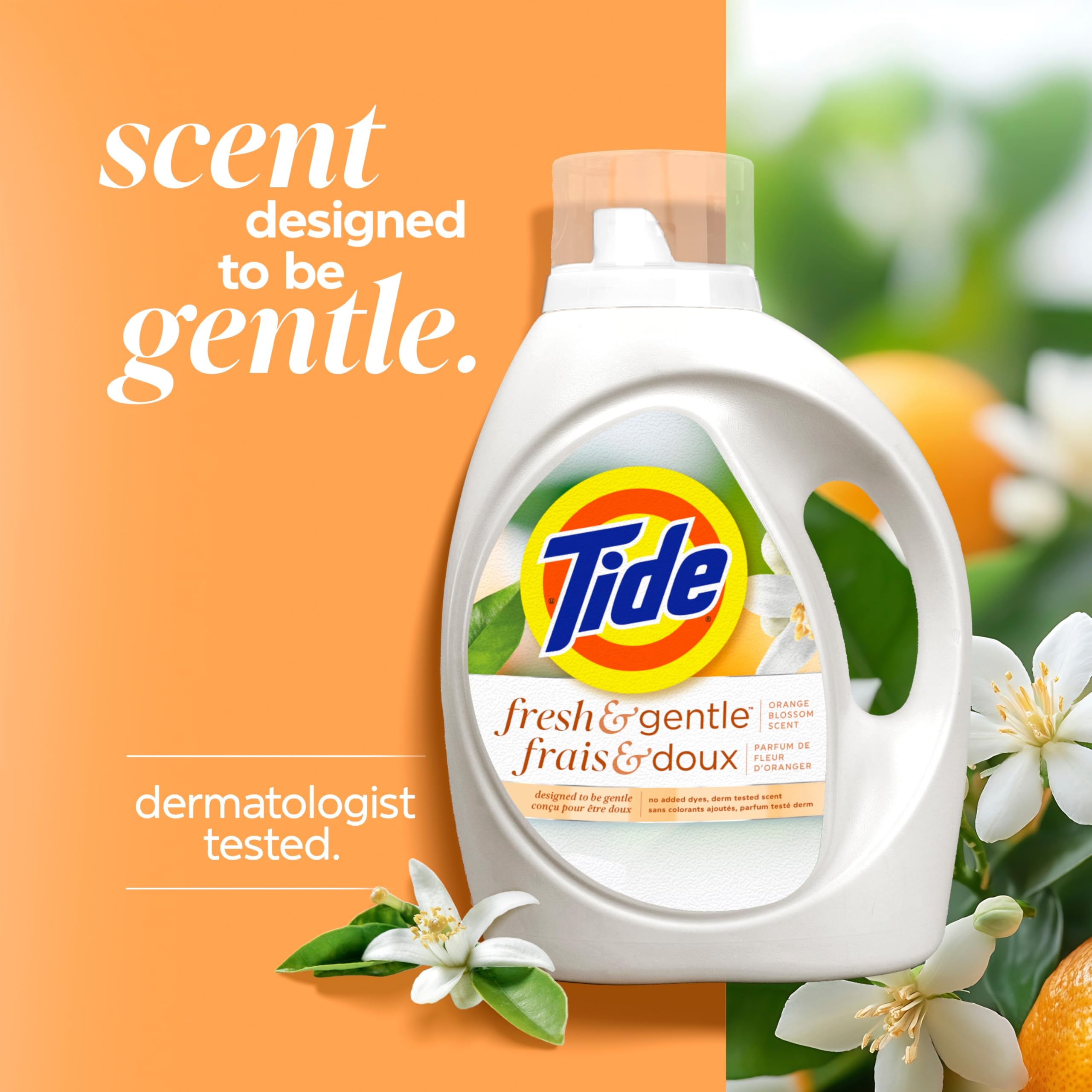 Tide Fresh & Gentle liquid laundry detergent, 100 Loads, Orange Blossom Scent, Gentle laundry soap with nature inspired freshness, 3.9 L 🍁 All In One Marketplace Canada