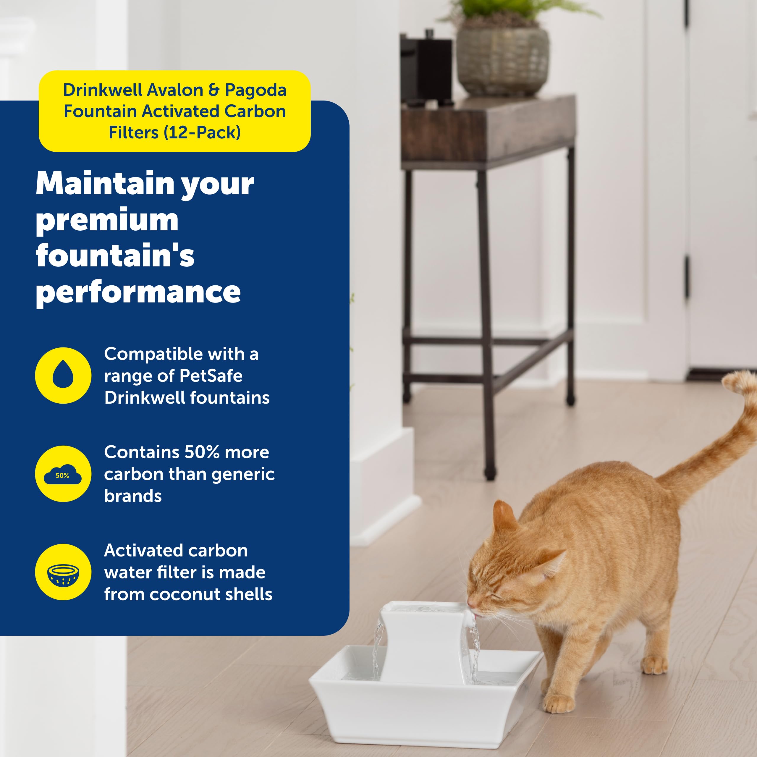 PetSafe Drinkwell Single Cell Carbon Replacement Filter, Dog and Cat Water Fountain Filters, 12 Pack White 🍁 All In One Marketplace Canada
