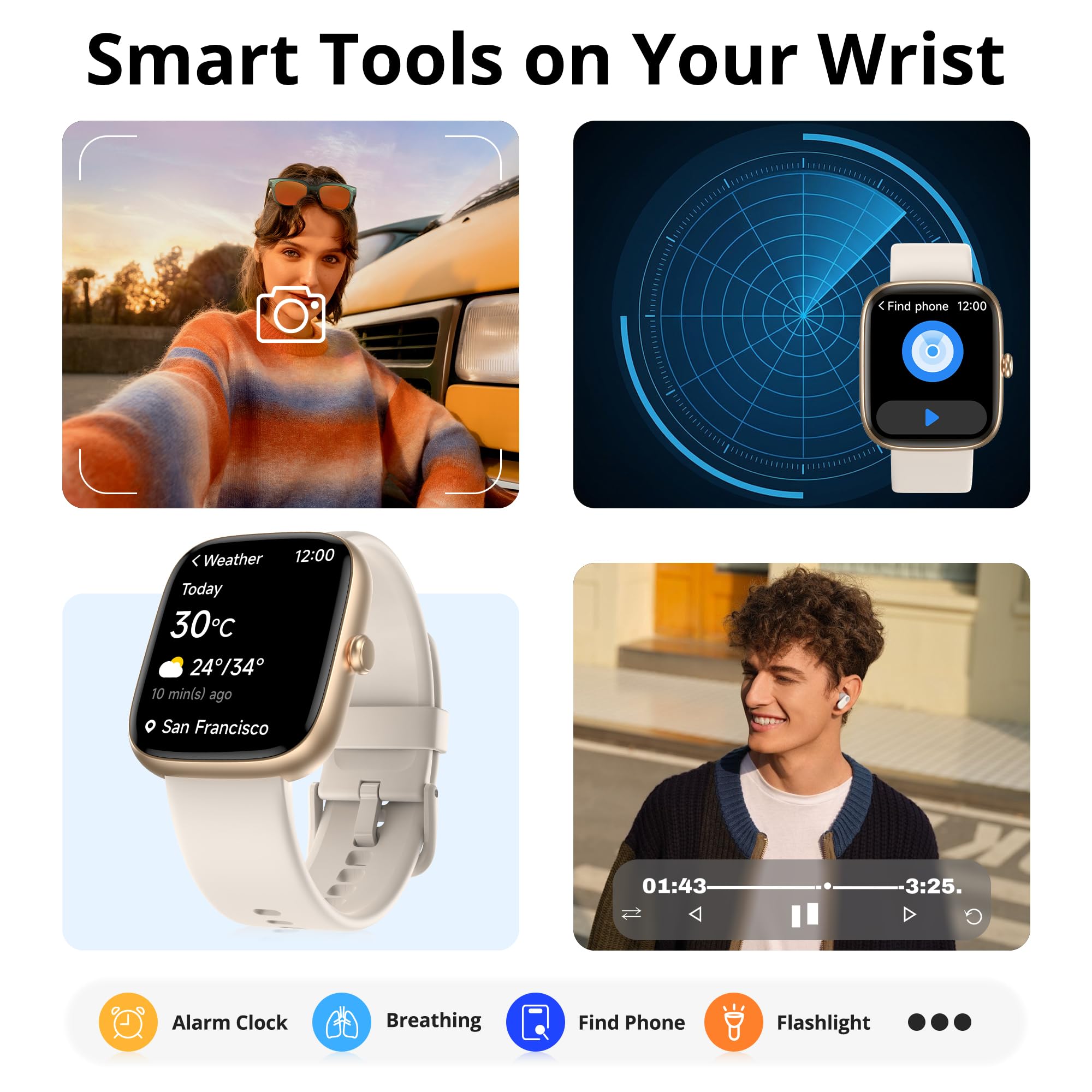 Fixwink Smart Watch for Women Ladies (Answer/Make Call), 1.83