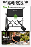 Hikenture Wagon Cart Foldable, Ultra-Compact Small Utility Folding Wagon, Heavy Duty Grocery Cart with All-Terrain Wheels, Portable Collapsible Wagon for Garden, Beach, Shopping, Camping, Sports 🍁 All In One Marketplace Canada