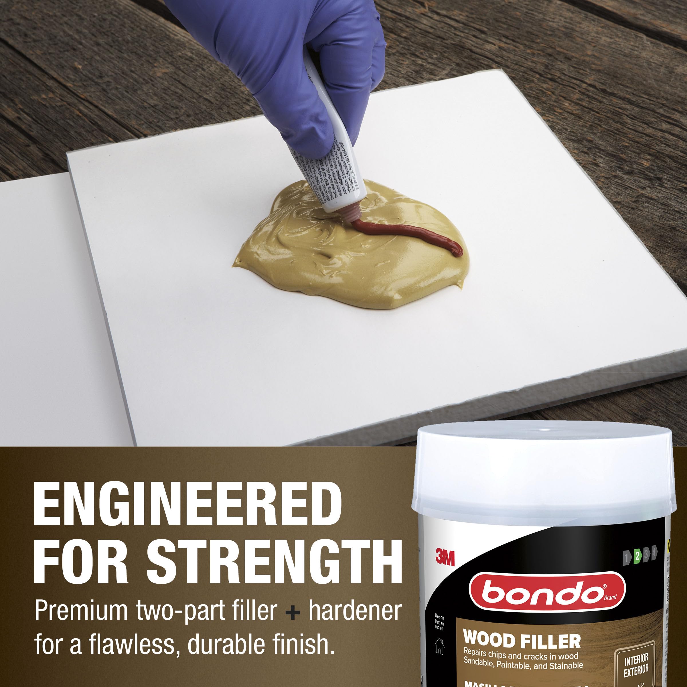 Bondo Wood Filler 12 oz with Hardener 0.5 oz, Repairs Chips and Cracks in Wood, Sandable, Paintable, and Stainable 🍁 All In One Marketplace Canada