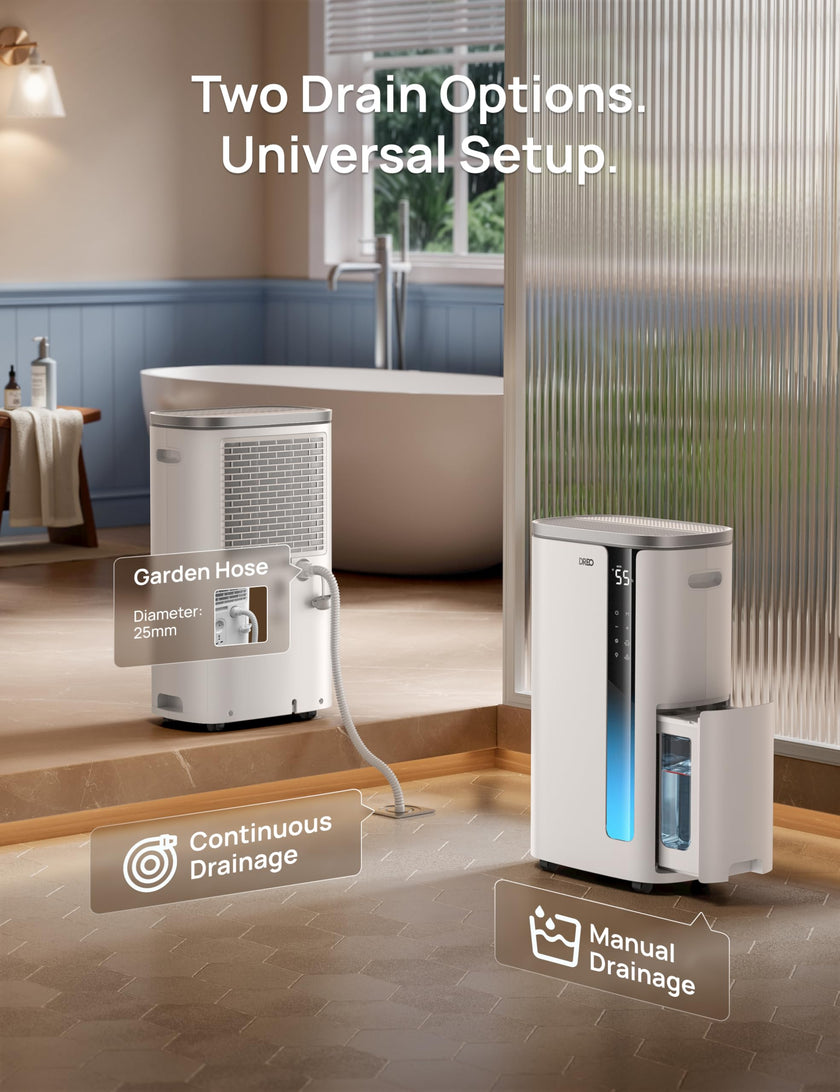 DREO 73 Pint Smart Dehumidifiers for Basements, Energy Star 6.0 Dehumidifier, Quiet 41dB, Auto Humidity Control, 3 Fan Speeds, 24H Timer, with Drain Hose, for Home up to 2000 Sq Ft, Bathroom & Bedroom 🍁 All In One Marketplace Canada