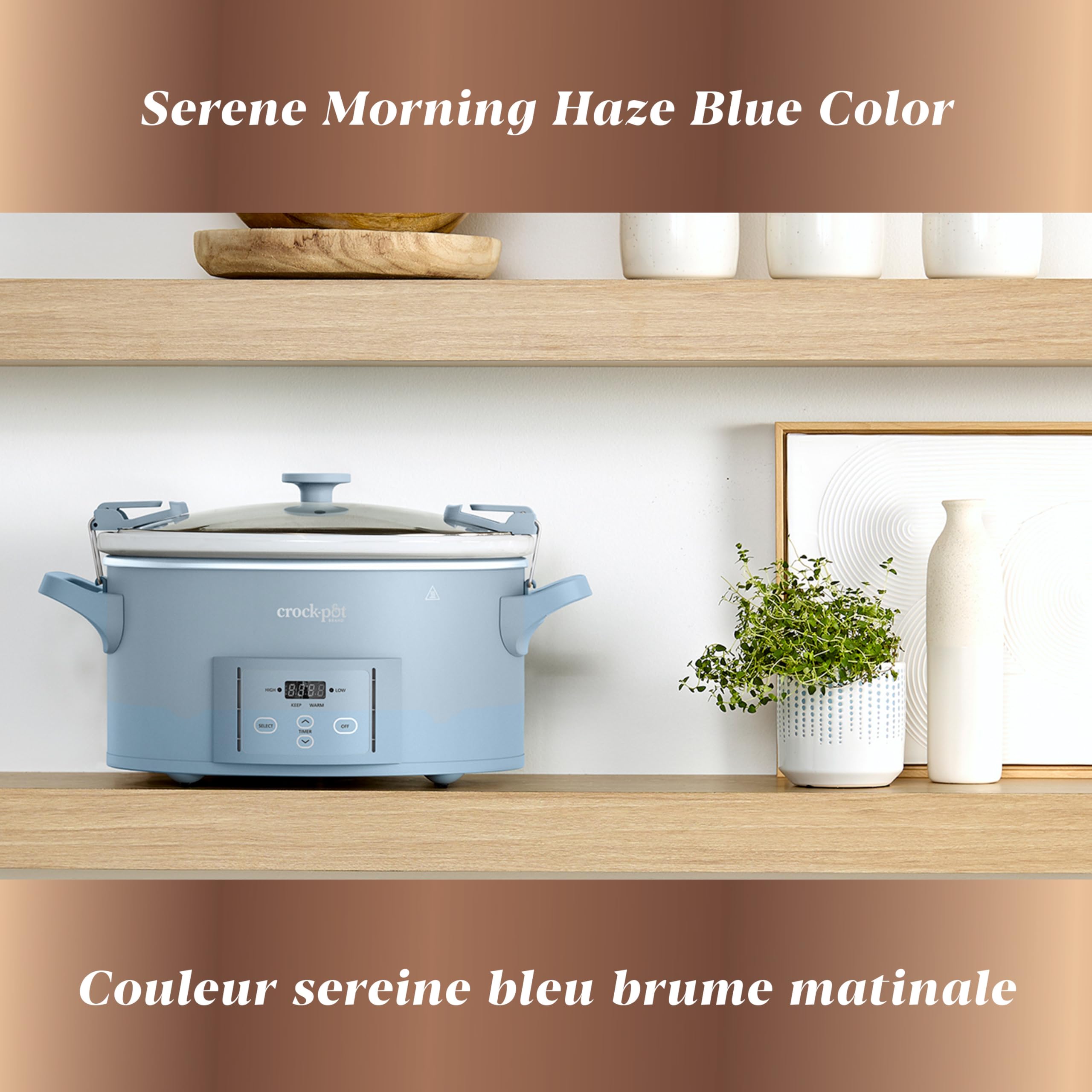 Crock-Pot Design Series 7-Quart Programmable Slow Cooker, Morning Haze Blue 🍁 All In One Marketplace Canada