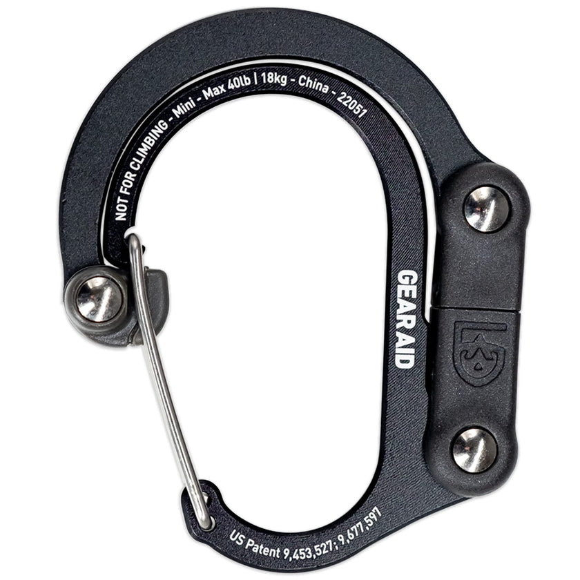 GEAR AID HEROCLIP Carabiner Gear Clip and Hook (Medium) for Camping, Backpack, and Garage Organization, Stealth Black 🍁 All In One Marketplace Canada