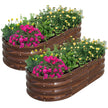 SnugNiture Galvanized Raised Garden Bed Outdoor, 2 Pcs 4x2x1ft Oval Metal Planter Box for Planting Plants Vegetables, Brown 🍁 All In One Marketplace Canada
