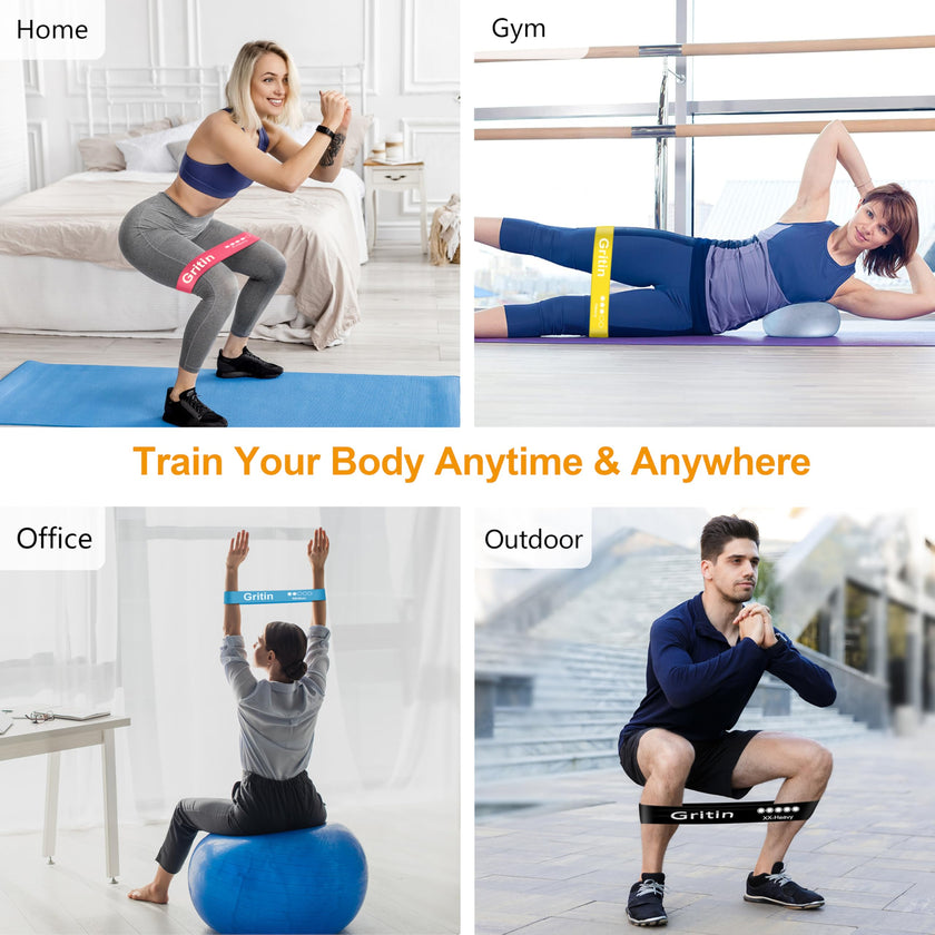 Gritin Resistance Bands, Set of 5 Skin-Friendly Resistance Exercise Band 🍁 All In One Marketplace Canada