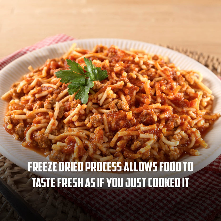 Mountain House Spaghetti with Meat Sauce Pouch| Freeze Dried Backpacking & Camping Food | Survival & Emergency Food | Entree Meal | Easy to Prepare | Delicious and Nutritious | Single Pouch 🍁 All In One Marketplace Canada