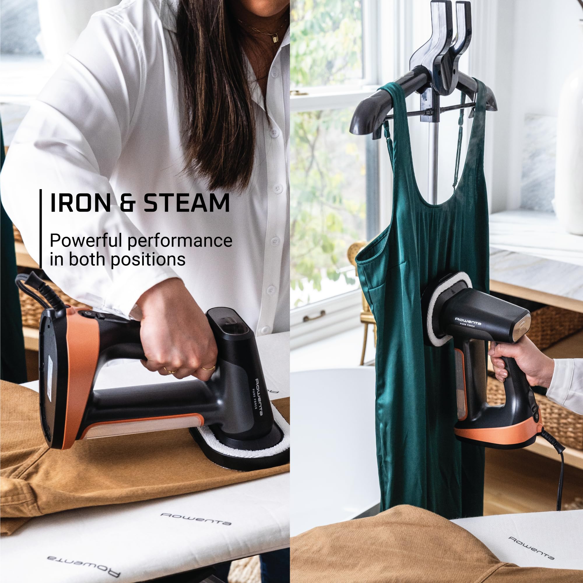 Rowenta Iron Steamer for Clothes, 3in1 Hand Held Steamers, Clothing Steamer, Ironing, Lint Remover, 7.1 Oz Tank, 1875 Watts, Auto-Off, Black, DR8855 🍁 All In One Marketplace Canada