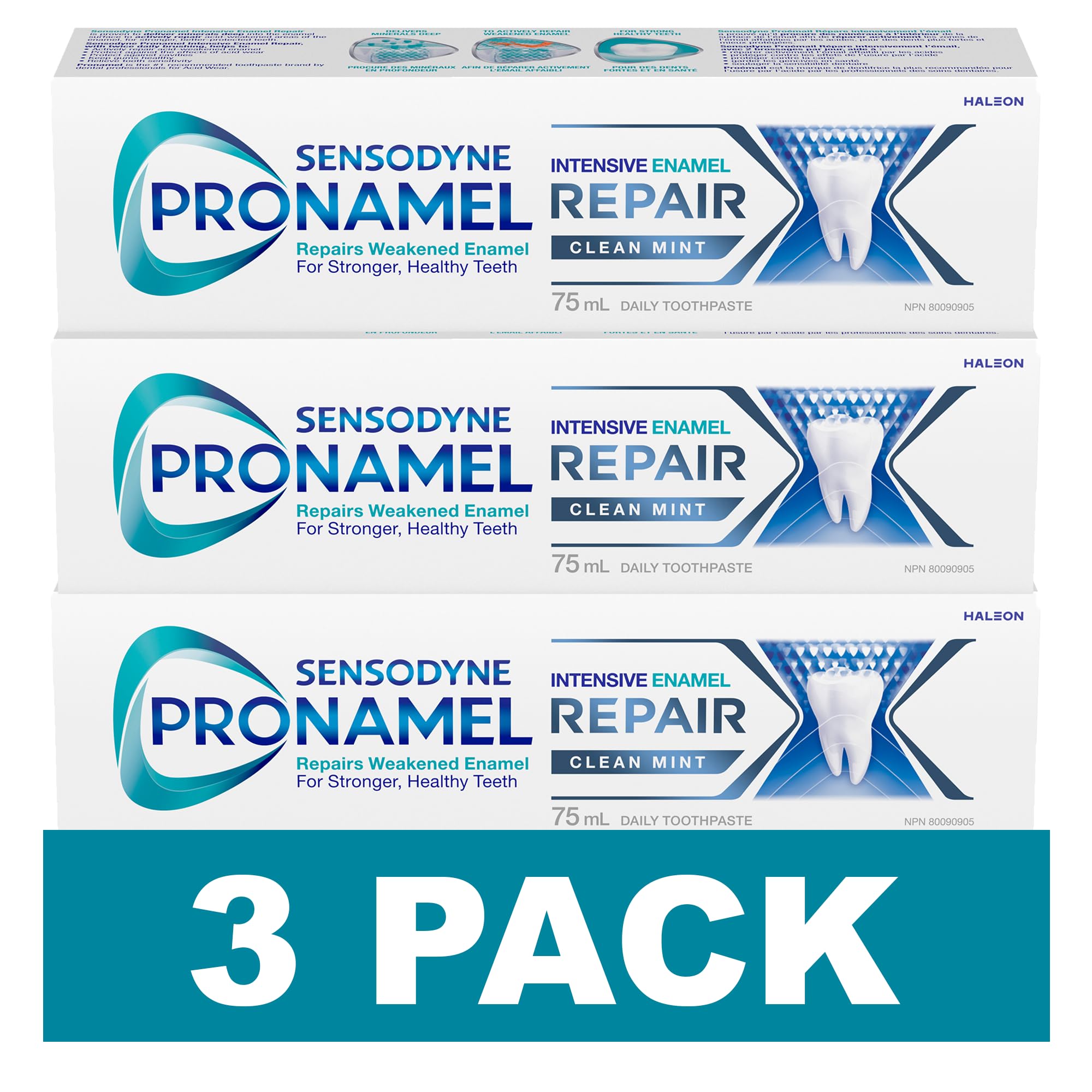 SENSODYNE PRONAMEL Intensive Enamel Repair Clean Mint (Toothpaste) Pack of 3 🍁 All In One Marketplace Canada