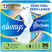 Always Infinity FlexFoam Pads for Women, Size 2, Heavy Pad with Wings, Unscented, 96 Count 🍁 All In One Marketplace Canada