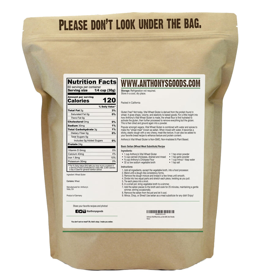 Anthony's Vital Wheat Gluten Powder, Non GMO, Vegan, High Protein, 1.81 Kilogram (Pack of 1) 🍁 All In One Marketplace Canada