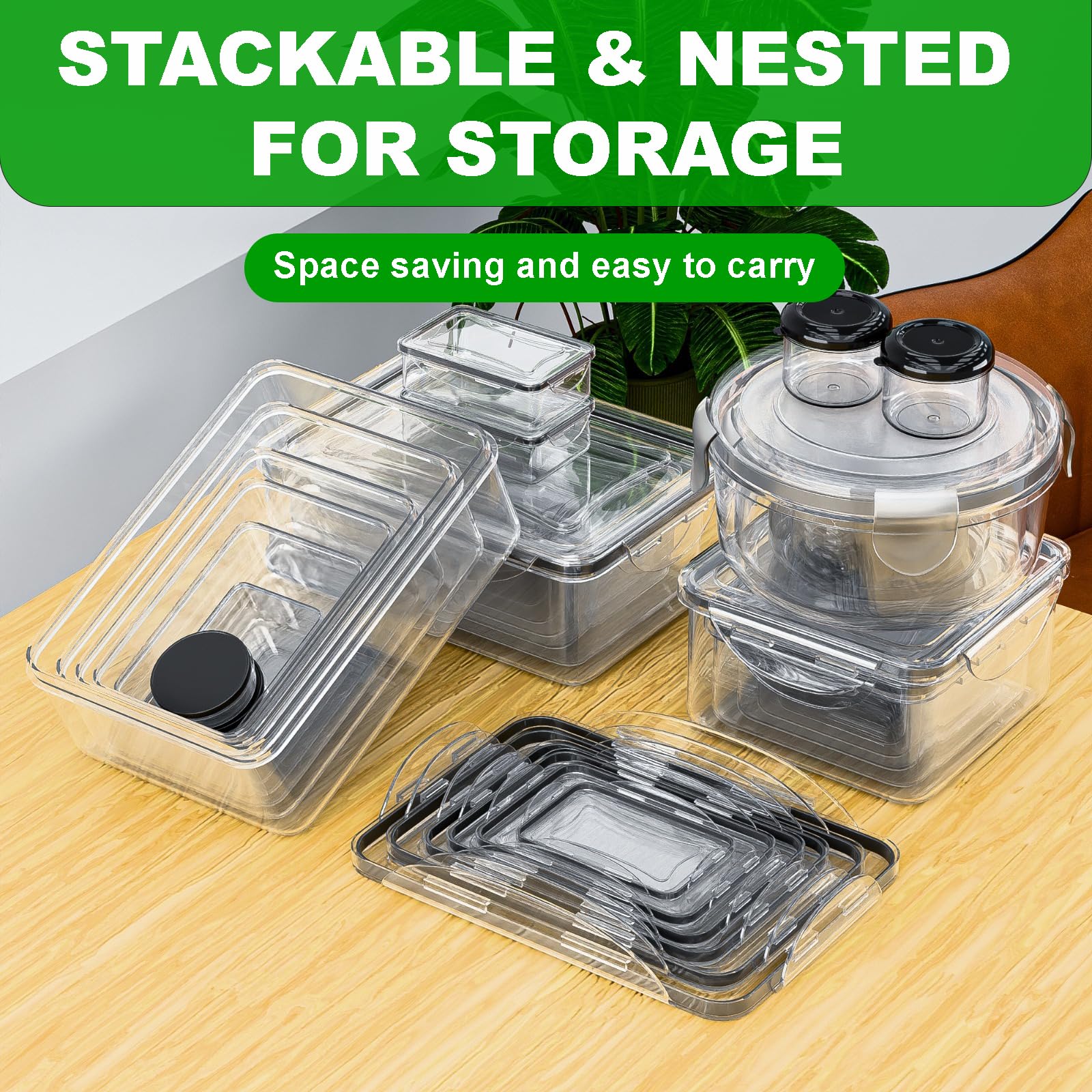 62 Pcs Large Food Storage Containers with Lids Airtight,Total19400ML(31 Containers&31 Lids)- Plastic Food Container for Kitchen Organization 🍁 All In One Marketplace Canada