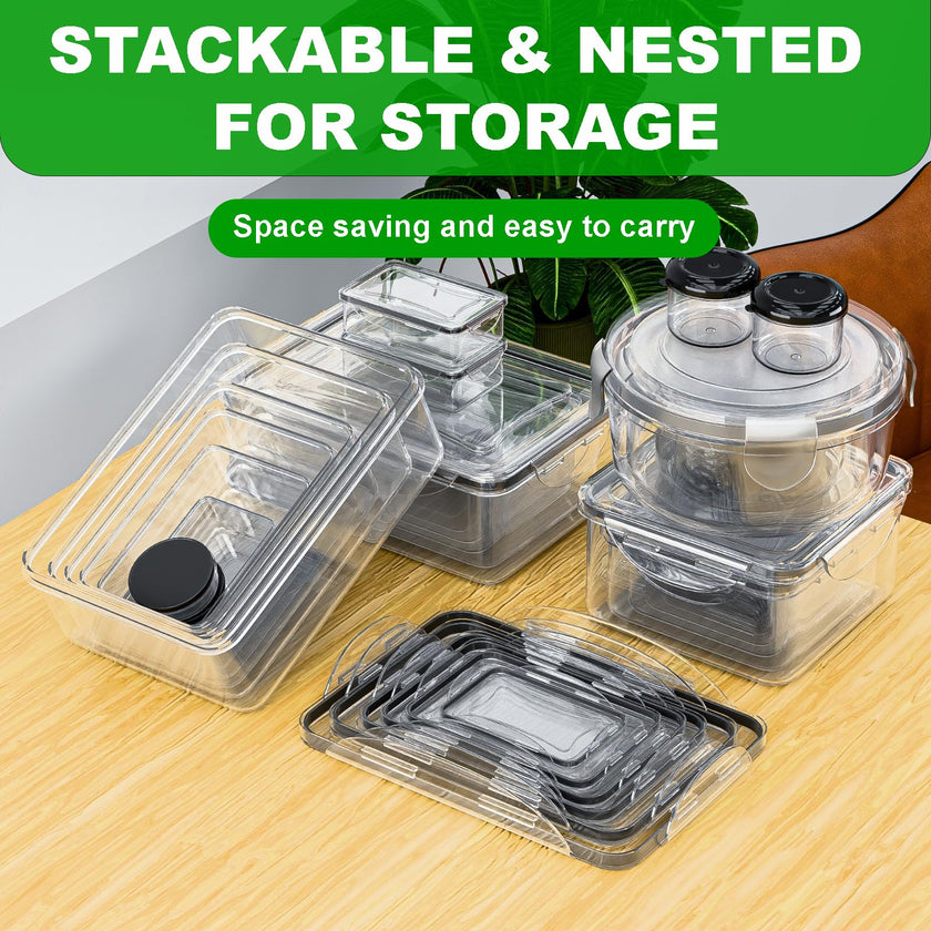 62 Pcs Large Food Storage Containers with Lids Airtight,Total19400ML(31 Containers&31 Lids)- Plastic Food Container for Kitchen Organization 🍁 All In One Marketplace Canada