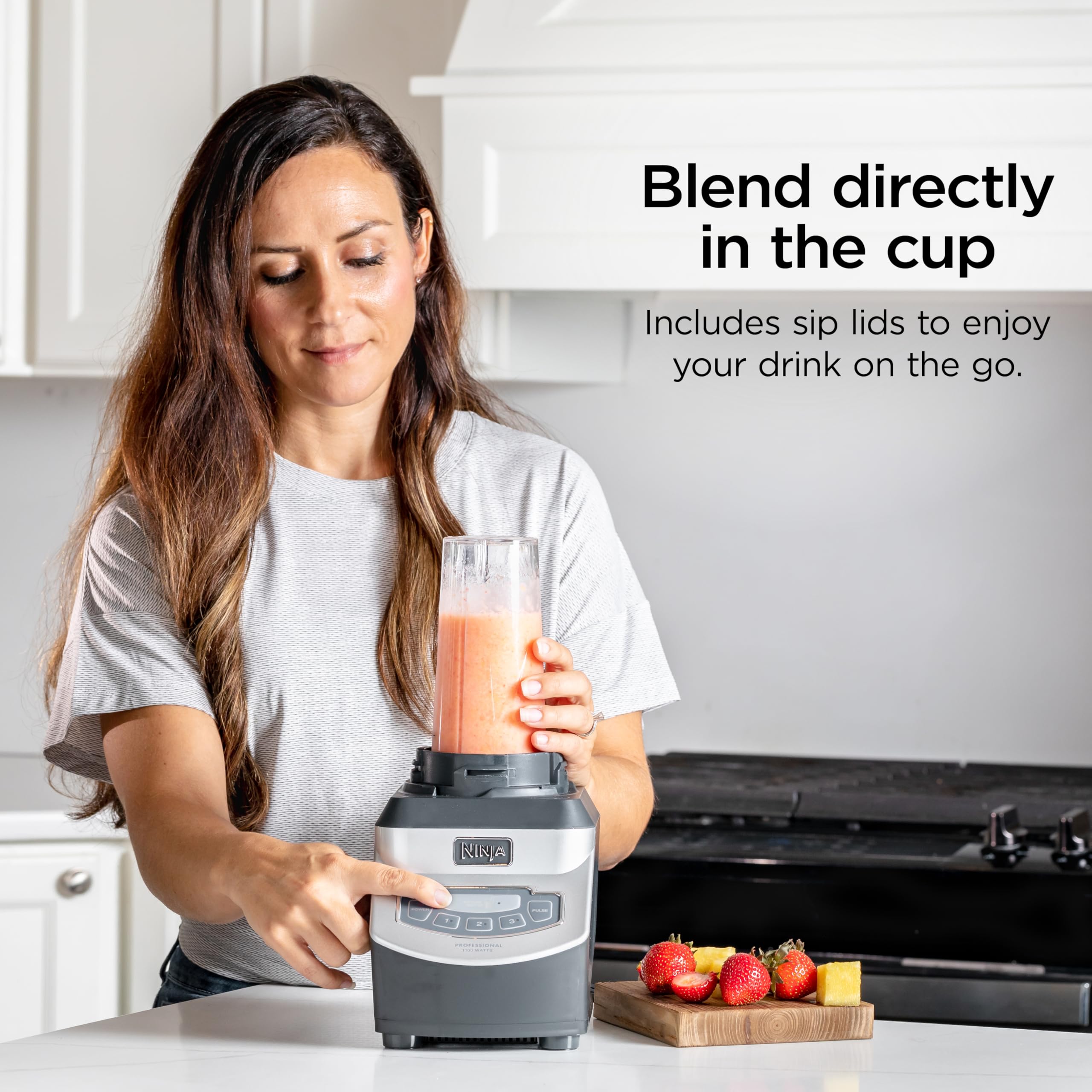 Ninja BL660C Professional Countertop Blender With 1100-Watt Base,72Oz Total Crushing Pitcher and(2)16 Oz Cups For Frozen Drinksand Smoothies,Silver/Gray,1100W,(Canadian Version)Silver/Grey,7.8 Pounds 🍁 All In One Marketplace Canada