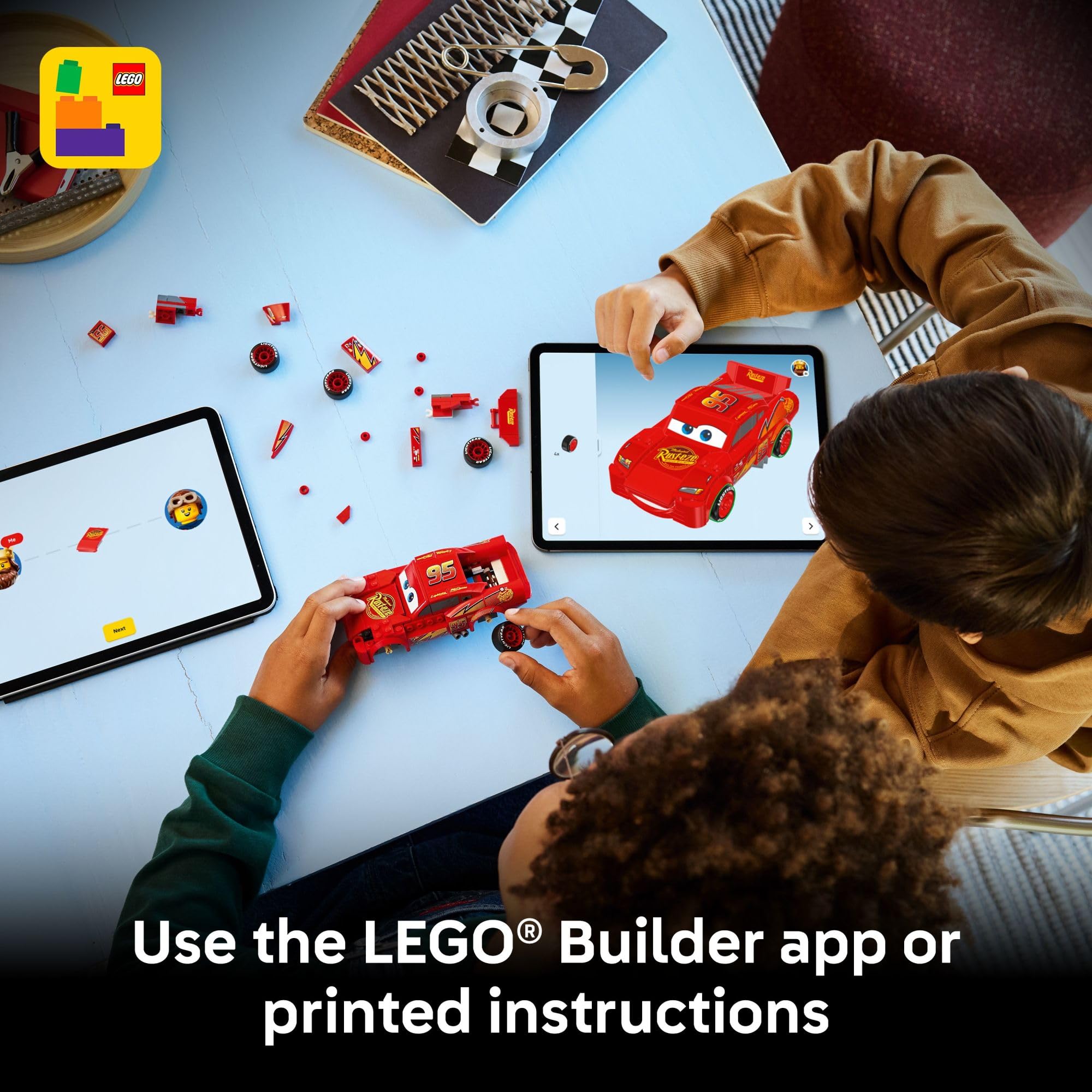 LEGO Speed Champions Lightning McQueen Toy - Disney Pixar Cars Building Blocks for Kids, Boys & Girls, Ages 9+ - Pretend Play Race Car & Bedroom Shelf Display - 77255 🍁 All In One Marketplace Canada