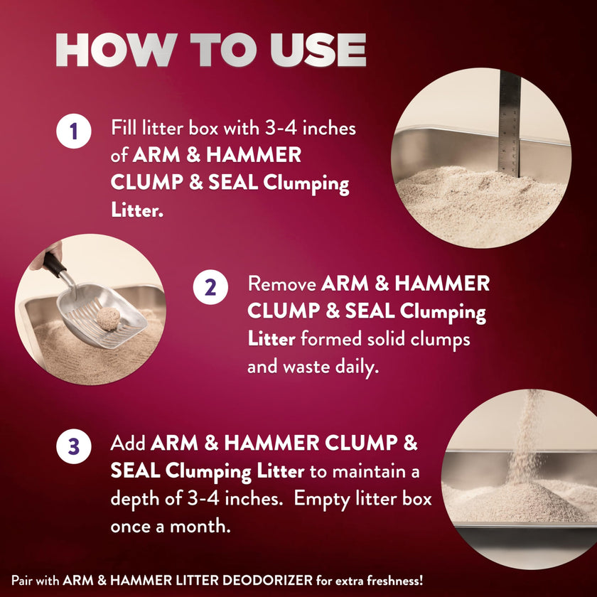 ARM & HAMMER Platinum Cat Litter, Clump & Seal, EXTRA STRENGTH Complete Odour Sealing with 14 Days of Odour Control, Multi-Cat, Hard Clumping Clay, 99.99% Dust Free, 18.14kg 🍁 All In One Marketplace Canada