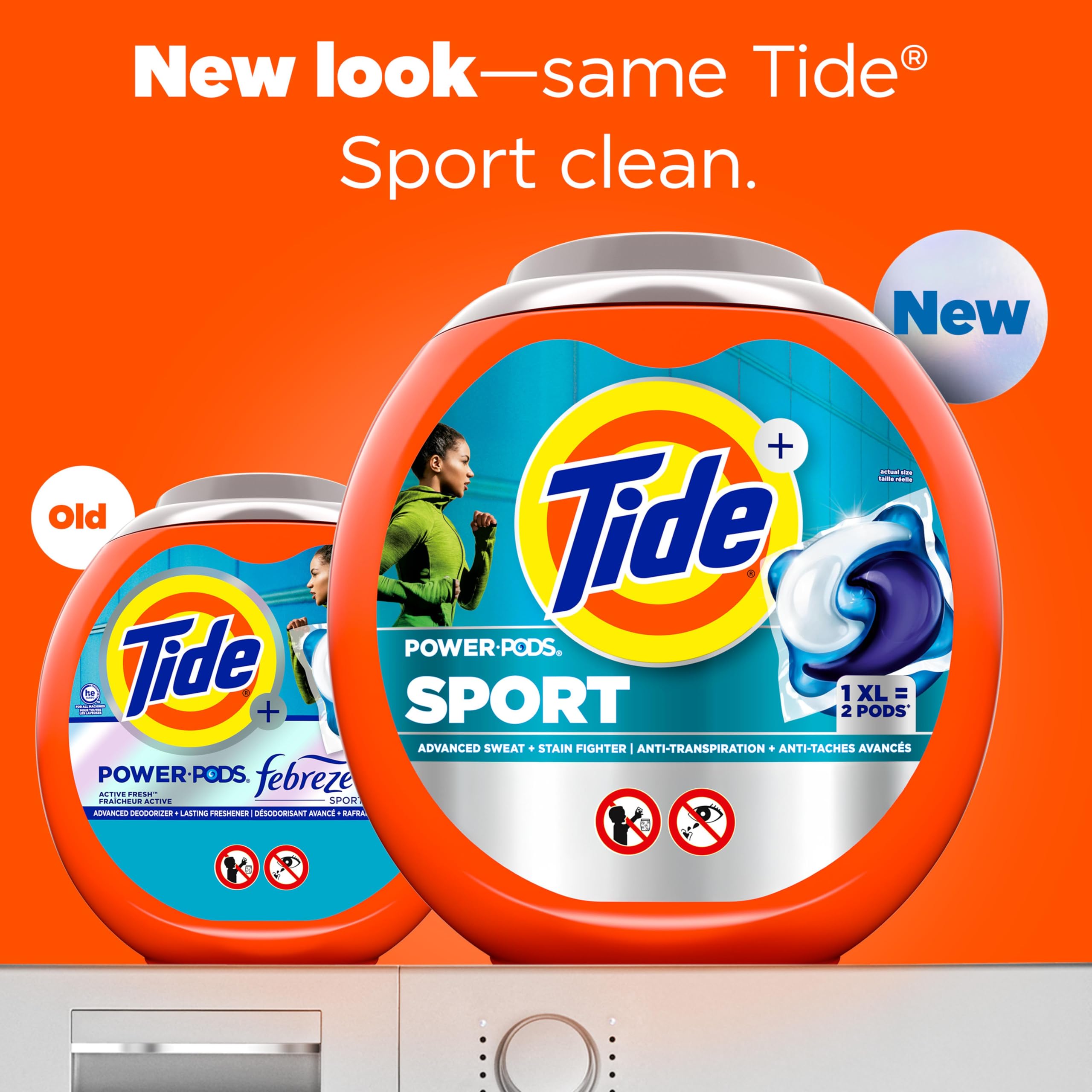 Tide Power Pods Laundry Detergent Pacs with Febreze Sport, Febreze Freshness with Sport Odor Defense, 2.06 kg, 45 Count 🍁 All In One Marketplace Canada