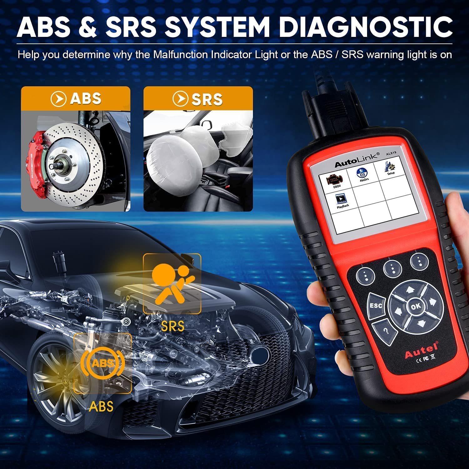 Autel AutoLink AL619 OBD2 Scanner, 2026 Newer ABS SRS Diagnostic Code Reader with10 OBDII Test Modes, Turn Off Check Engine Light, DTC Lookup, Live Data, Updated of MS319/ AL519/ ML519/ ML619 🍁 All In One Marketplace Canada