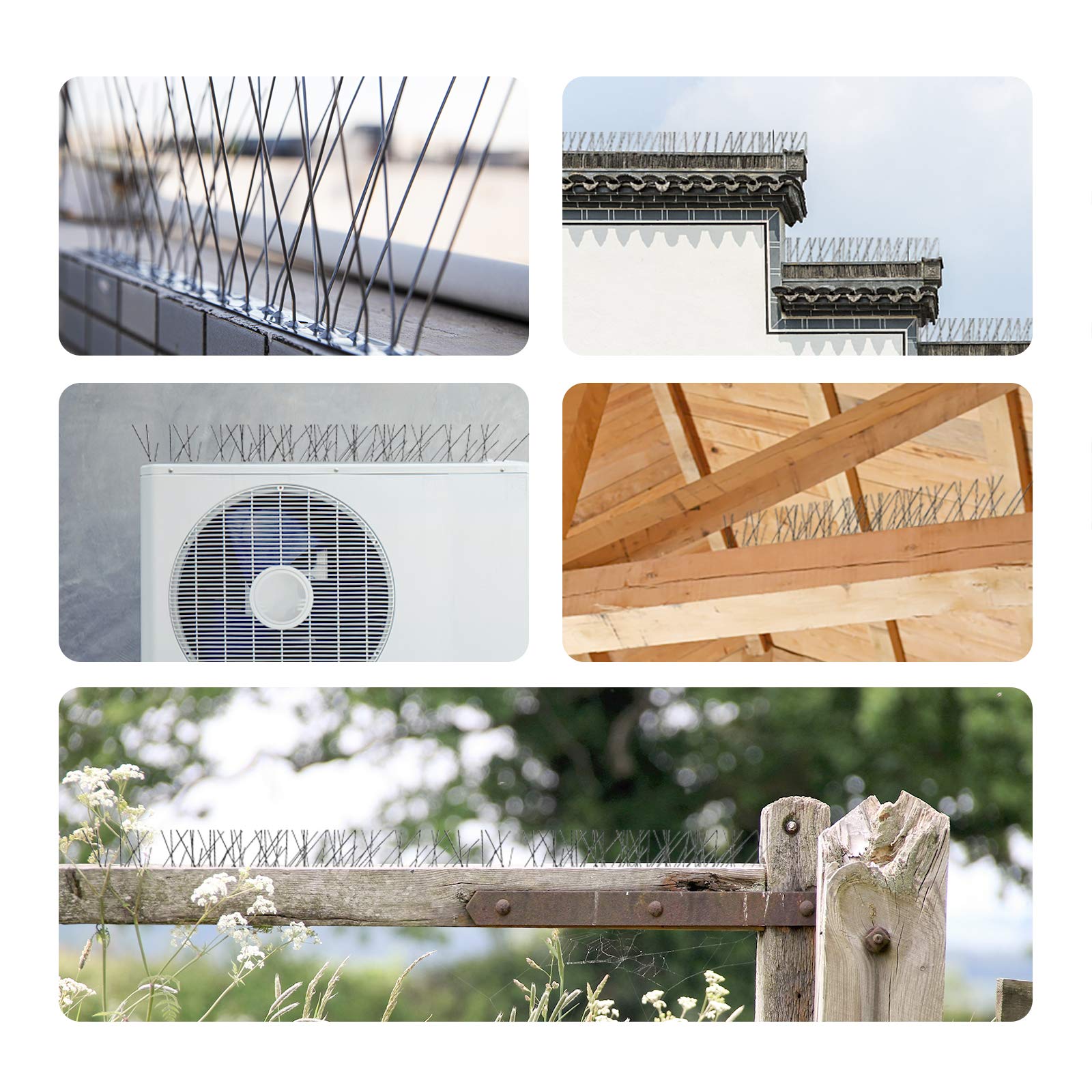 OFFO Bird Spikes with Stainless Steel Base, Durable Bird Repellent Spikes Arrow Pigeon Spikes Fence Kit for Deterring Small Bird, Crows and Woodpeckers, Covers 3.4 Feet(1.04m) 🍁 All In One Marketplace Canada