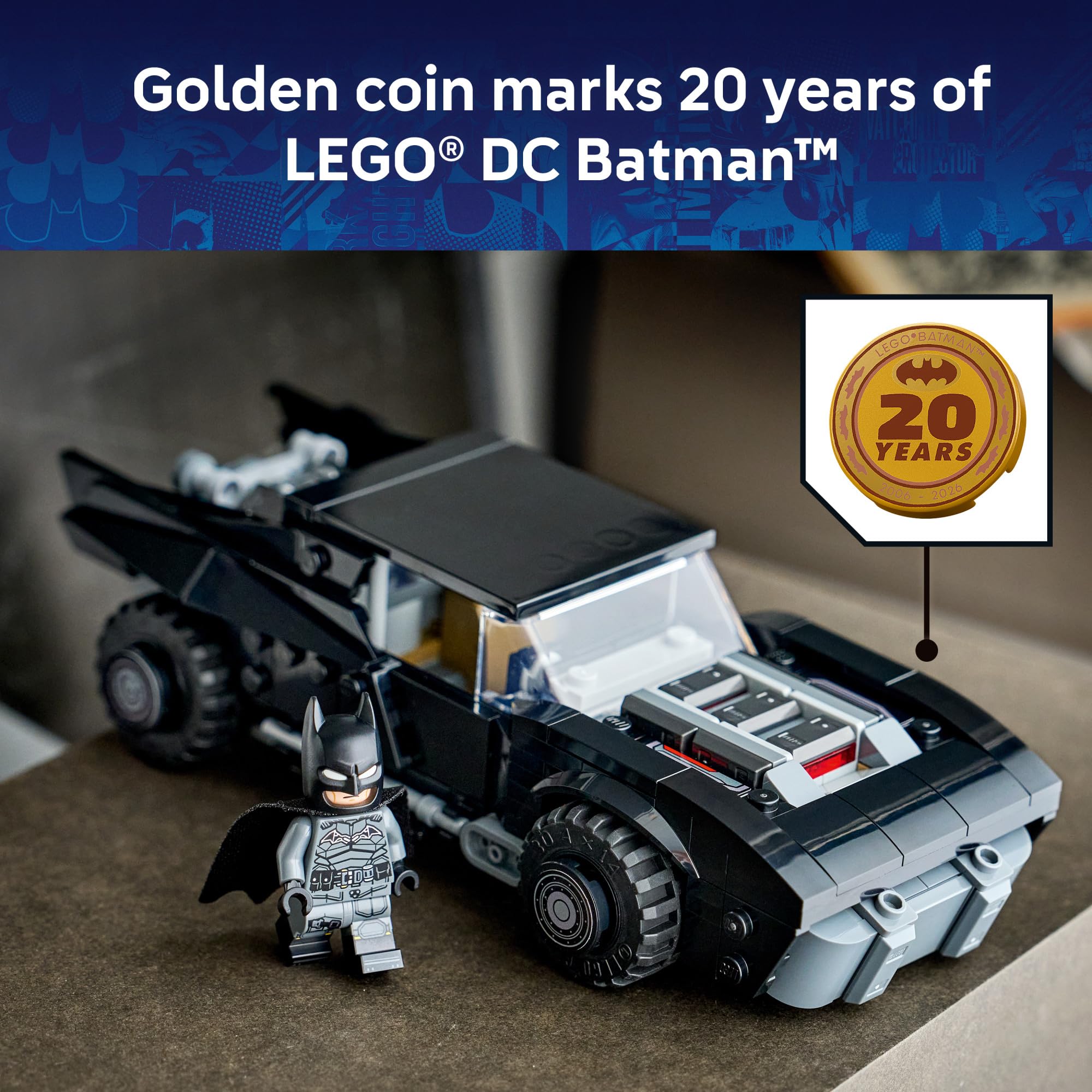 LEGO DC Batman: The Batman Batmobile Building Toy for Kids - Building Blocks with Minifigure & Golden Coin - Super Hero Room Decor for Boys & Girls, Ages 9+ - Gift Idea for Birthdays - 76332 🍁 All In One Marketplace Canada