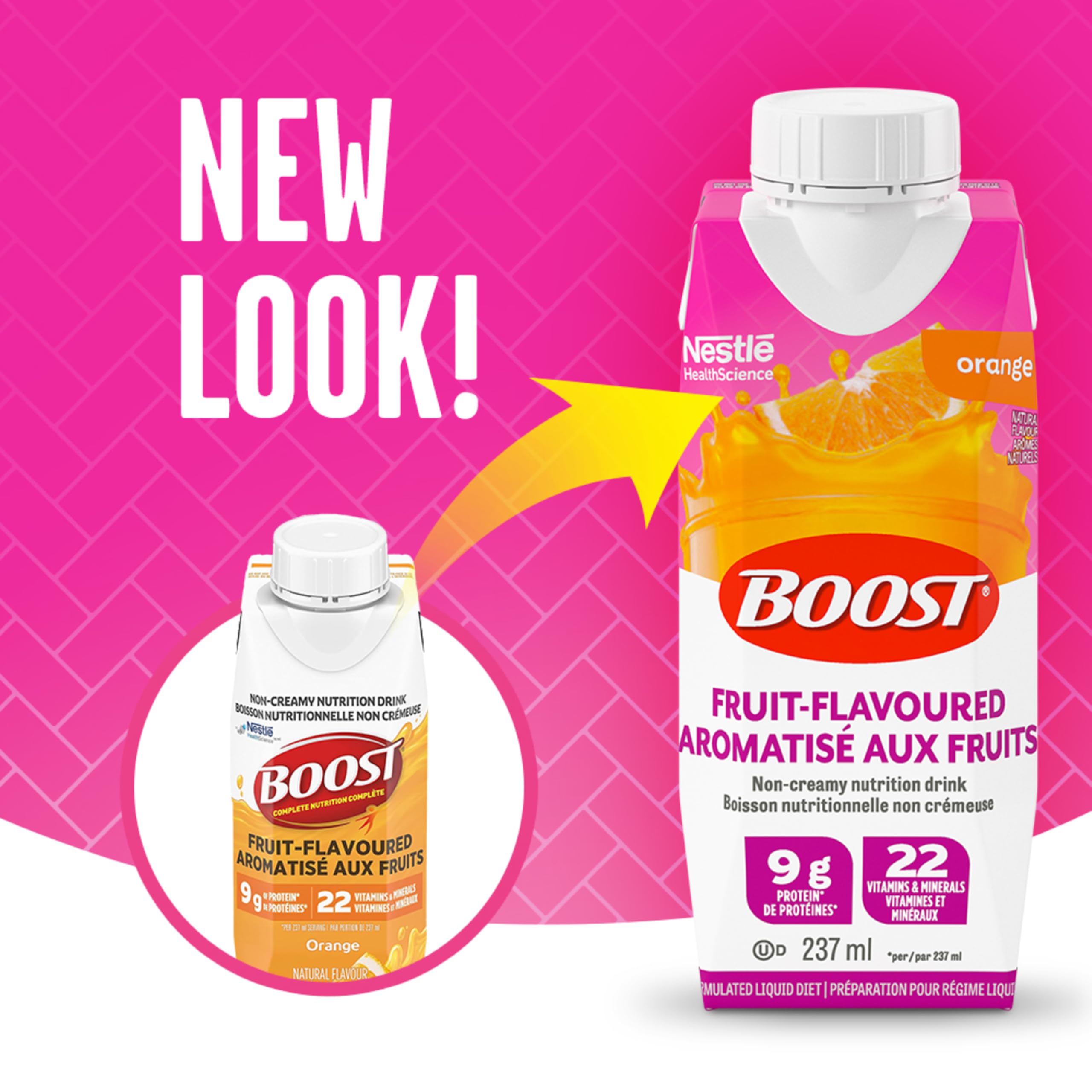 Boost Fruit Flavoured Drink Orange, 237ml, 24 count 🍁 All In One Marketplace Canada