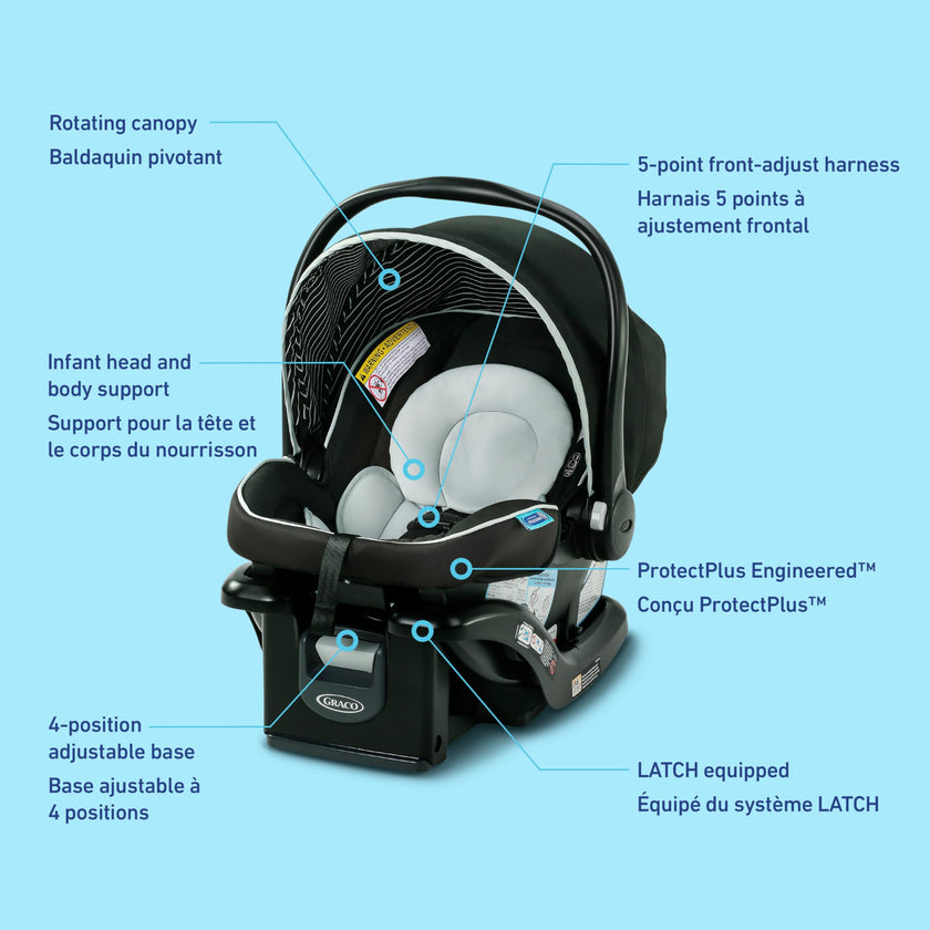 Graco SnugRide 35 Lite LX Infant Car Seat, 1.8-15.8 kg (4-35 lb), Studio 🍁 All In One Marketplace Canada