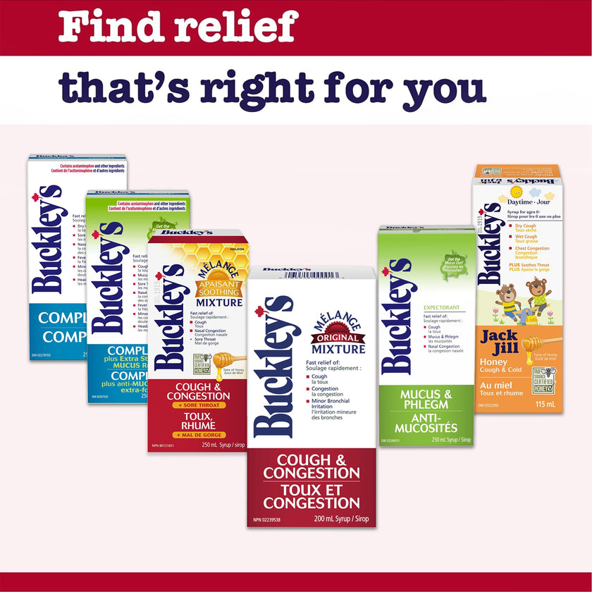 Buckley's Complete Syrup for Cough, Cold & Flu Relief, 250 mL (Packaging May Vary) 🍁 All In One Marketplace Canada