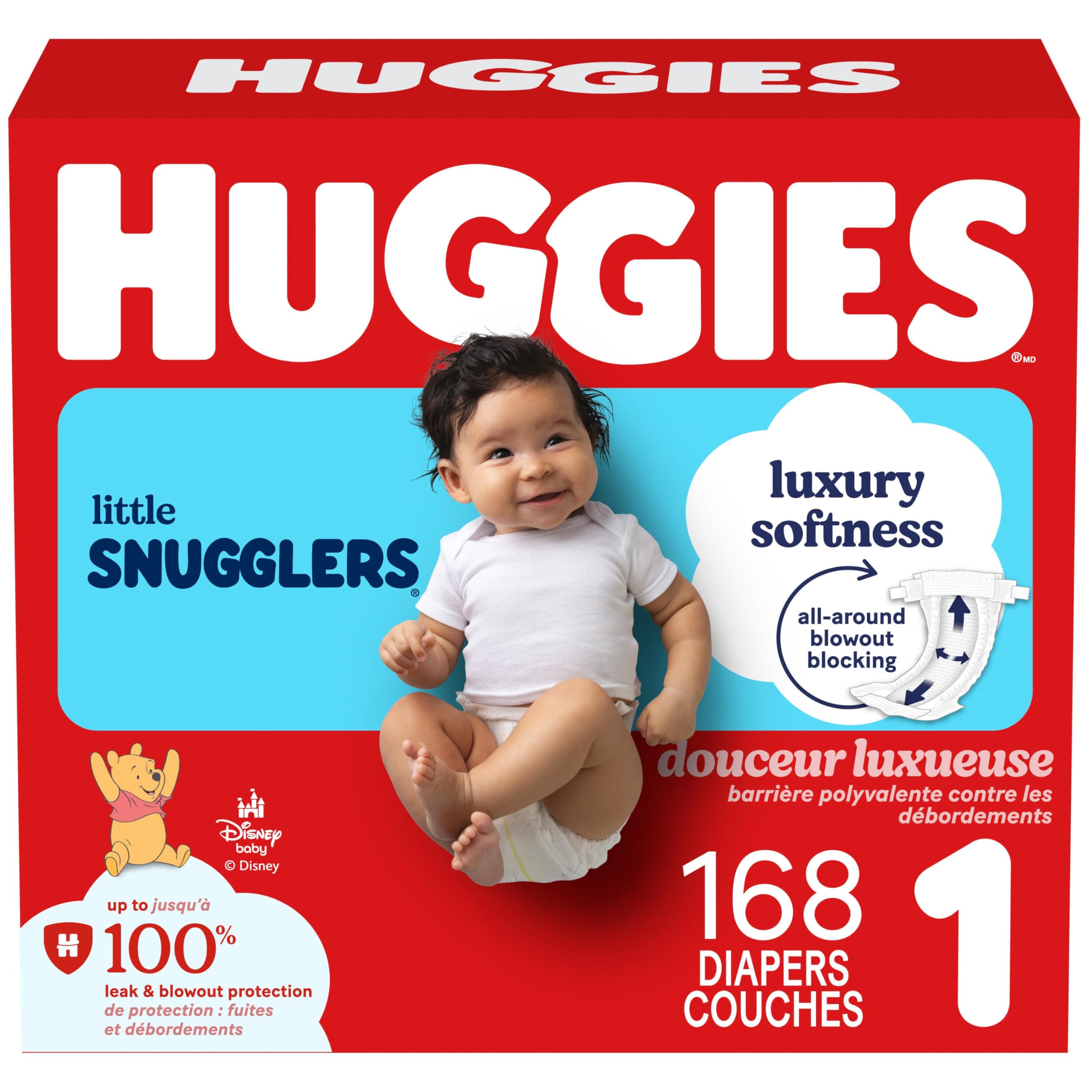 HUGGIES Little Snugglers Baby Diapers, Size 1, 168 Ct 🍁 All In One Marketplace Canada