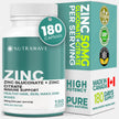 Nutrawave 2-IN-1 Zinc Supplements, High Absorption Formula 50 mg Zinc Gluconate + Zinc Citrate Chelated Stomach-Friendly Immune Booster, Healthy Skin, Hair, Nails & Bones, For Men & Women, Vegan, 6-Month Supply 🍁 All In One Marketplace Canada