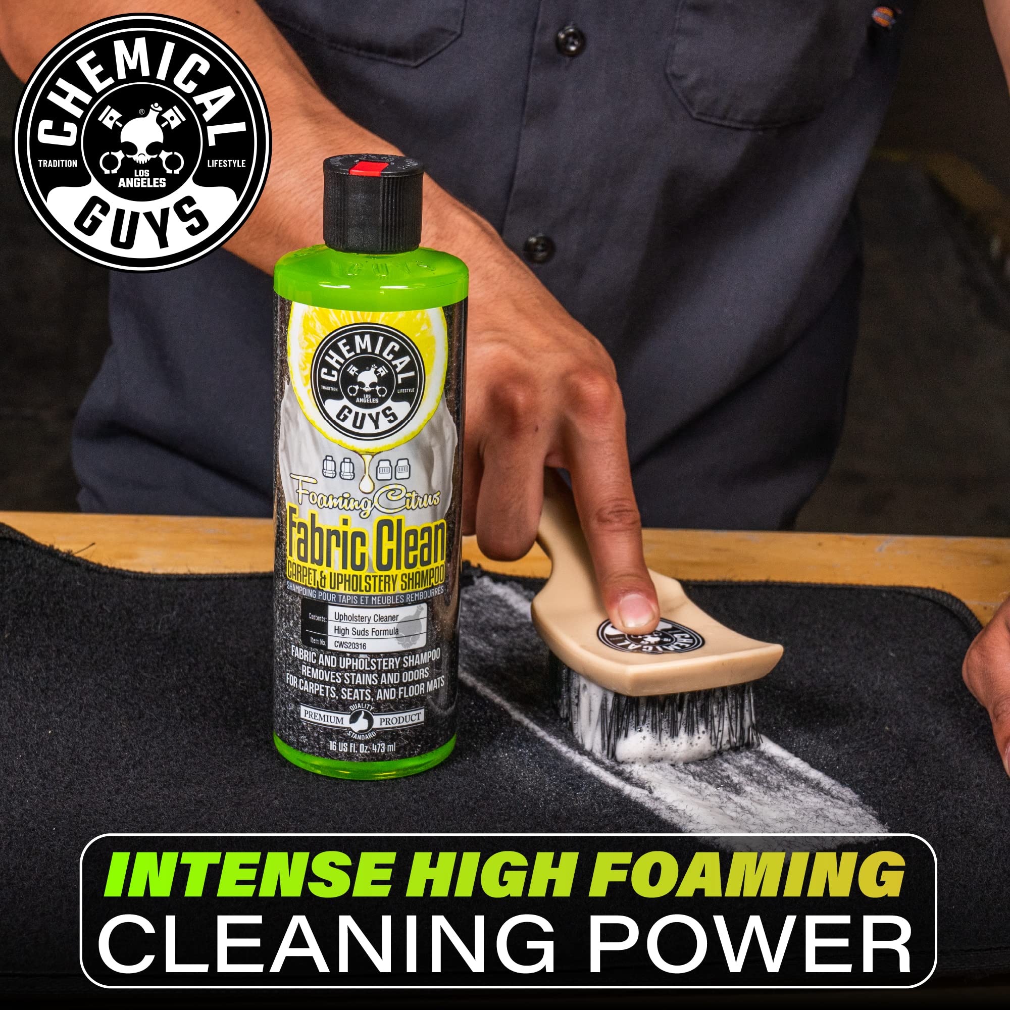 Chemical Guys Foaming Citrus Fabric Clean Carpet And Upholstery Shampoo And Odor Eliminator, Safe for Cars, Trucks, SUVs, Motorcycles, RVs & More, 473 ml, 2 Pack 🍁 All In One Marketplace Canada