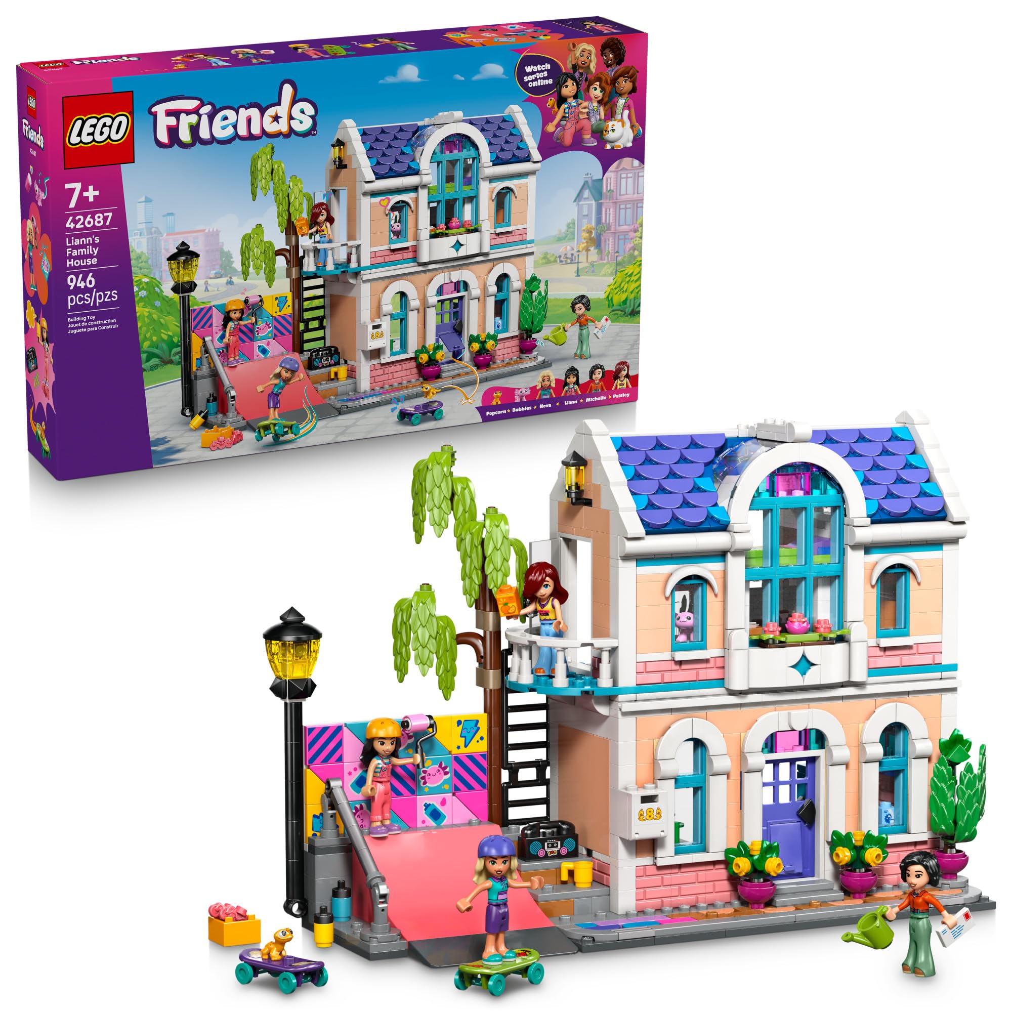 LEGO Friends Liann’s Family House Building Toy for Girls & Boys - Pretend Play Set for Kids, Ages 7+ - W/4 Minidolls, 2 Toy Pet Figures, & Doll House Accessories - Gift Idea for Birthdays - 42687 🍁 All In One Marketplace Canada