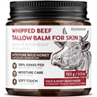Beef Tallow Face Cream, Whipped Tallow and Honey Balm for Face and Body, Grass Fed Natural Skincare Moisturizer for Dry and Sensitive Skin, Hydrating Body Butter 🍁 All In One Marketplace Canada