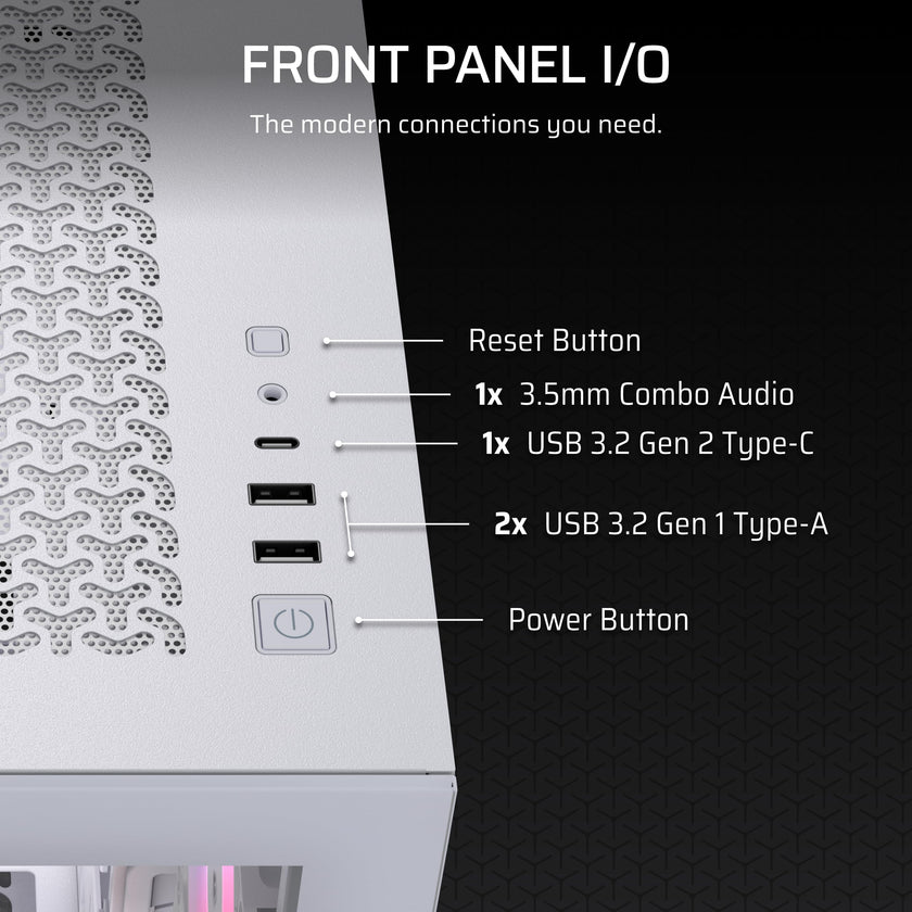 CORSAIR 3500X RS-R ARGB Mid-Tower PC Case – 3X Pre-Installed RS120-R ARGB Fans, GPU Anti-Sag Arm, Fits up to 10x 120mm Fans, Reverse Connection Motherboard Compatible – White 🍁 All In One Marketplace Canada