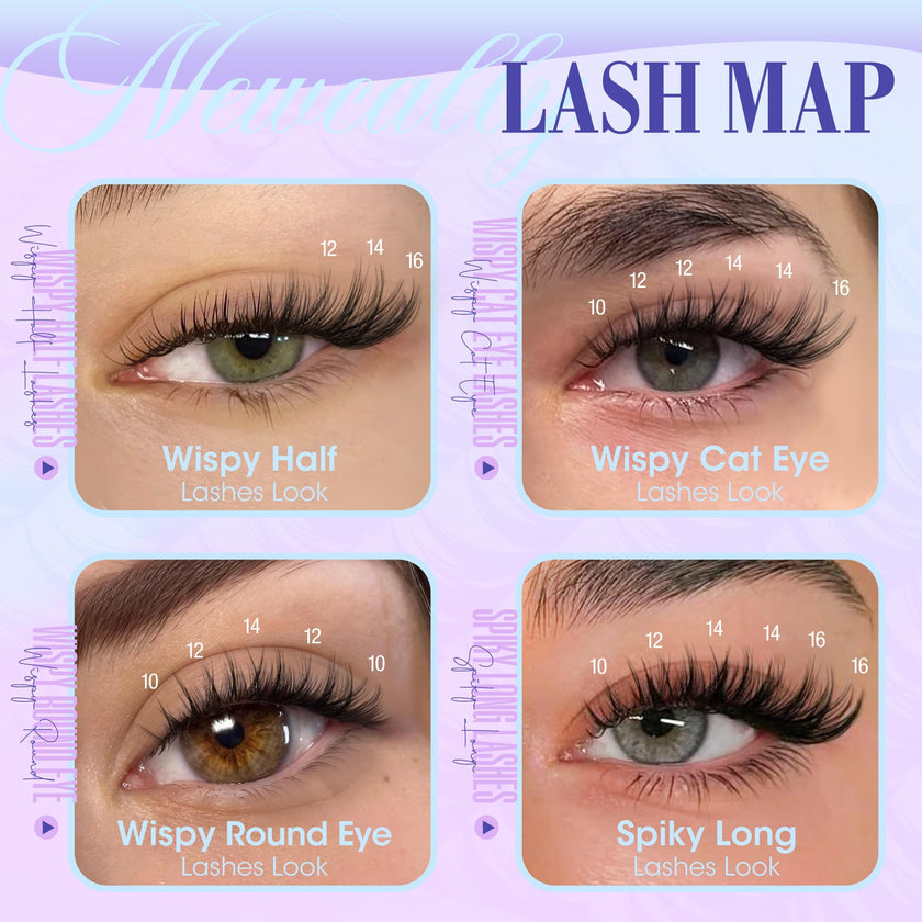Lash Clusters Kit Wispy Natural Cluster Eyelash Extension Kit DIY Lash Extension Kit C Curl 10-16MM Eyelash Clusters Volume Individual Lashes Kit by Newcally 🍁 All In One Marketplace Canada