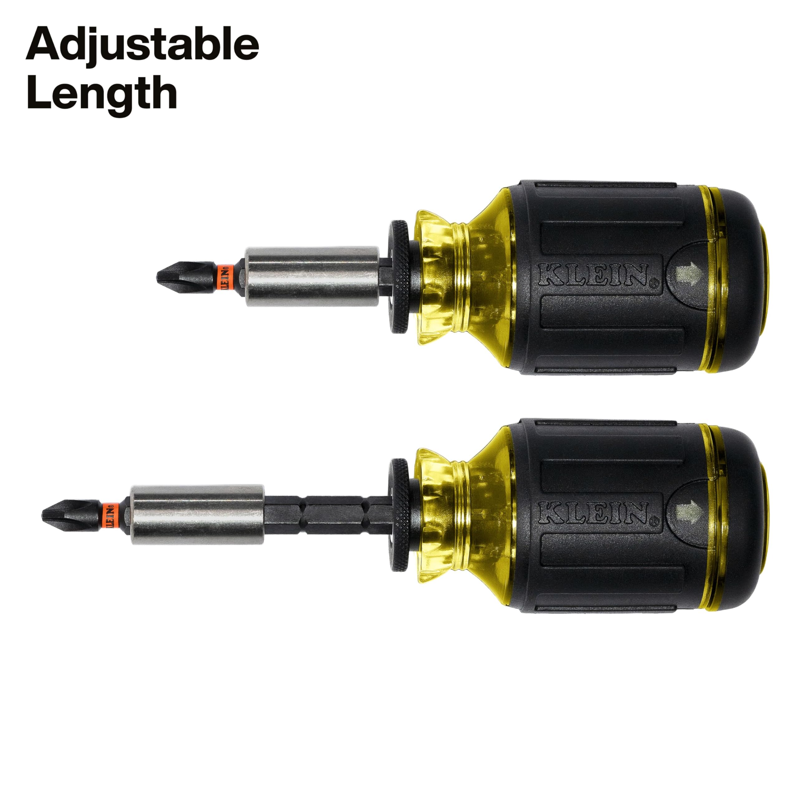 Klein Tools 32308 Multi-bit Stubby Screwdriver, Impact Rated 8-in-1 Adjustable Magnetic Tool with Phillips, Slotted, Square and Nut Driver 🍁 All In One Marketplace Canada