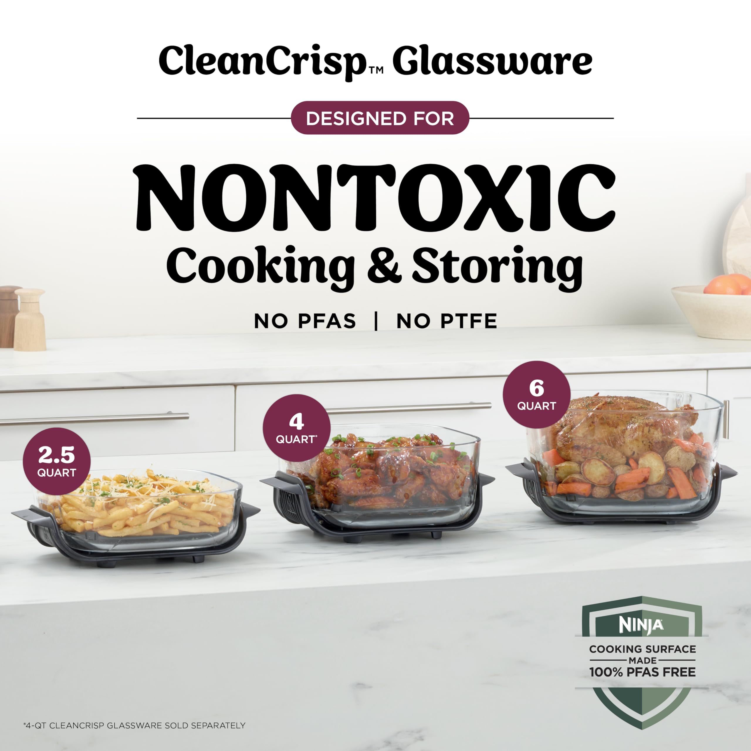 Ninja Crispi Pro Glass Air Fryer, 6-in-1, Rose, AS101CRS 🍁 All In One Marketplace Canada