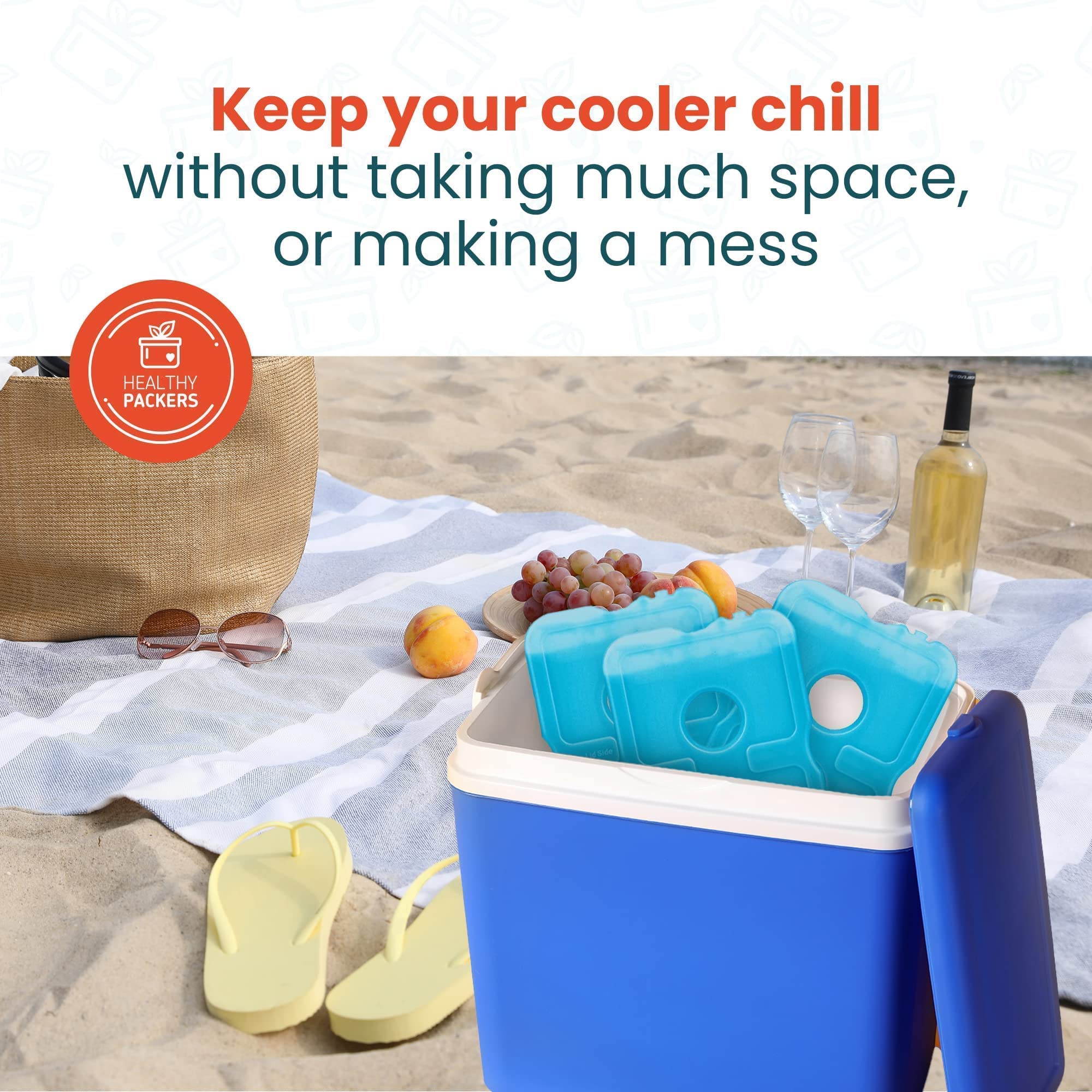 Healthy Packers Ice Packs for Lunch Boxes & Coolers - Freezer Packs - Original Cool Pack | Cooler Accessories for Beach, Camping & Fishing | Slim & Long-Lasting Reusable Ice Pack for Cooler 🍁 All In One Marketplace Canada
