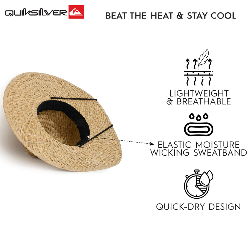 Quiksilver Men's Wide Brim Outdoor Lifeguard Straw Sun Hat, Natural, XX-Large 🍁 All In One Marketplace Canada