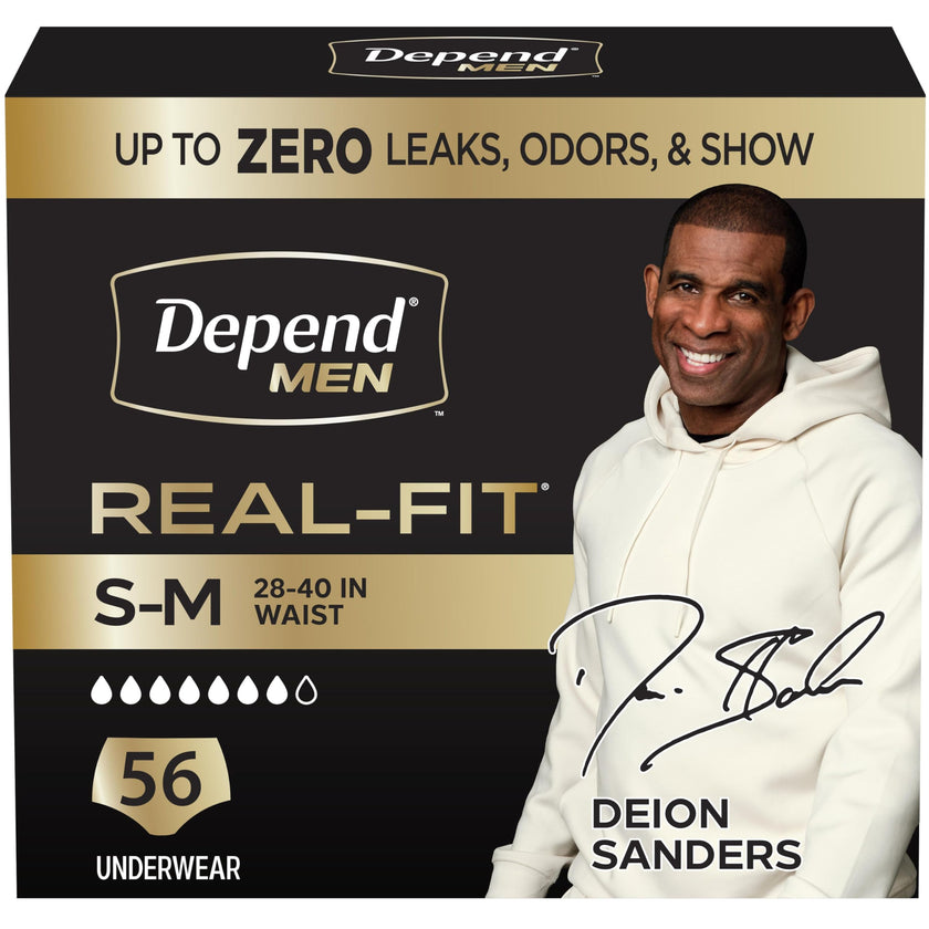 Depend Real Fit Adult Incontinence Underwear for Men, Maximum Absorbency, S/M, Black, 56 Count 🍁 All In One Marketplace Canada