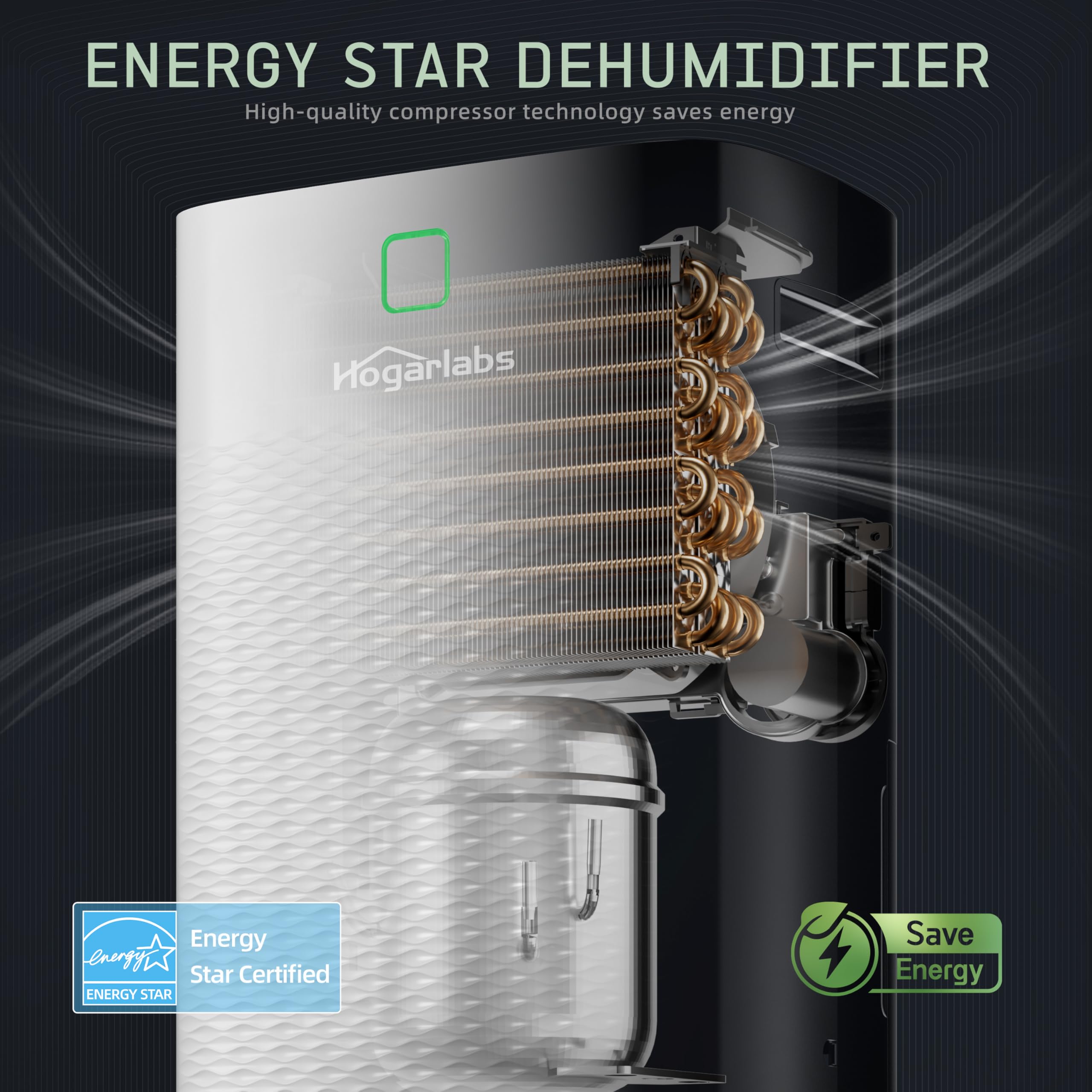 HOGARLABS 34 Pint Smart Dehumidifiers for Home and Basements, with 3 Working Modes, Overflow Protection, and Auto Shut off Restart. Ultra Silent Dehumidifier with Drain Hose and Digital Control Panel. 🍁 All In One Marketplace Canada