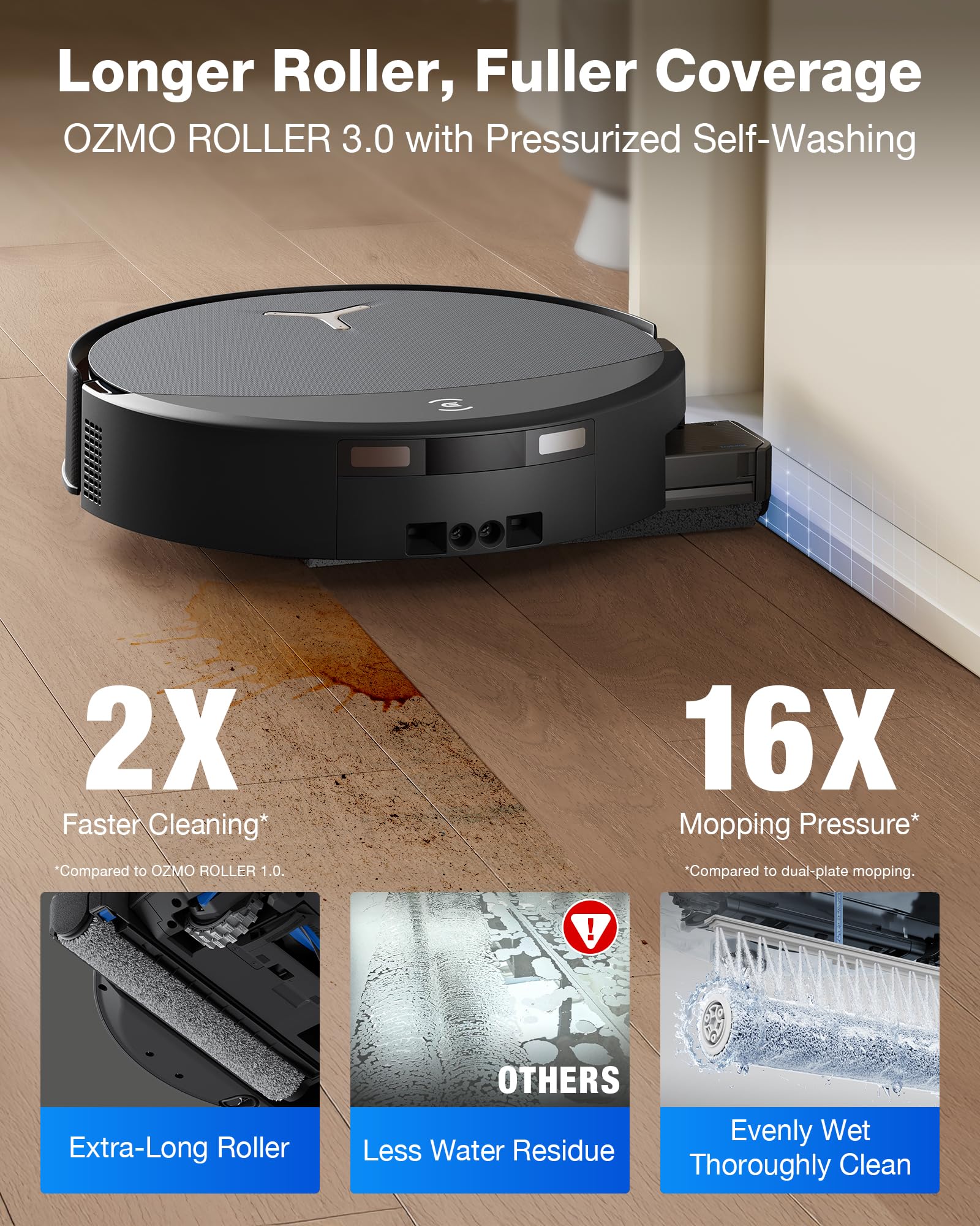 ECOVACS DEEBOT T90 PRO OMNI Robot Vacuum and Mop, 30,000Pa Suction, Instant Self-Cleaning OZMO Roller Mop, TruEdge Deep Edge Cleaning, ZeroTangle, Hot Water Wash & 145°F Air Dry, AI Obstacle Avoidance 🍁 All In One Marketplace Canada