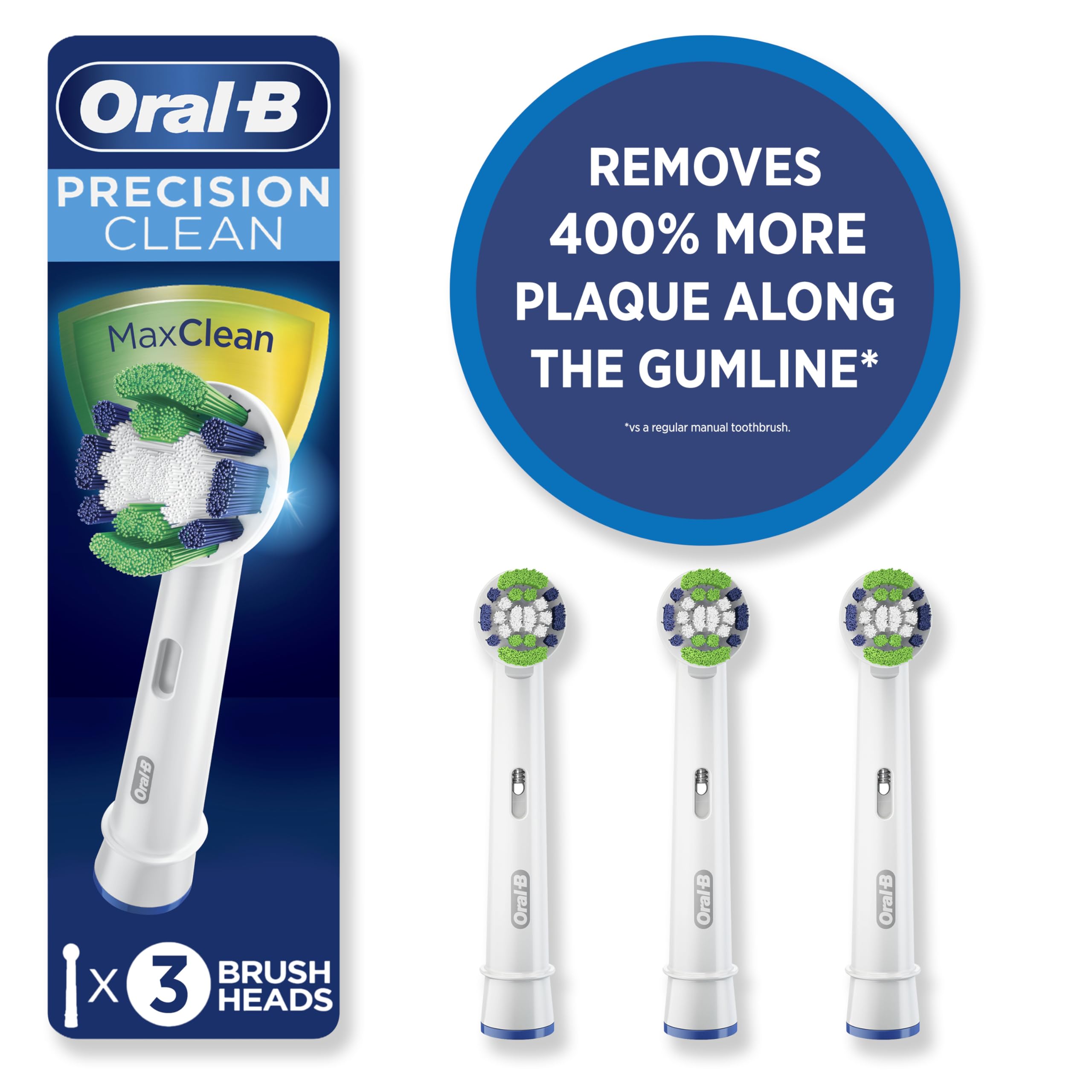 Oral-B Precision Clean Electric Toothbrush Replacement Brush Heads Refill, White, 3 Count 🍁 All In One Marketplace Canada
