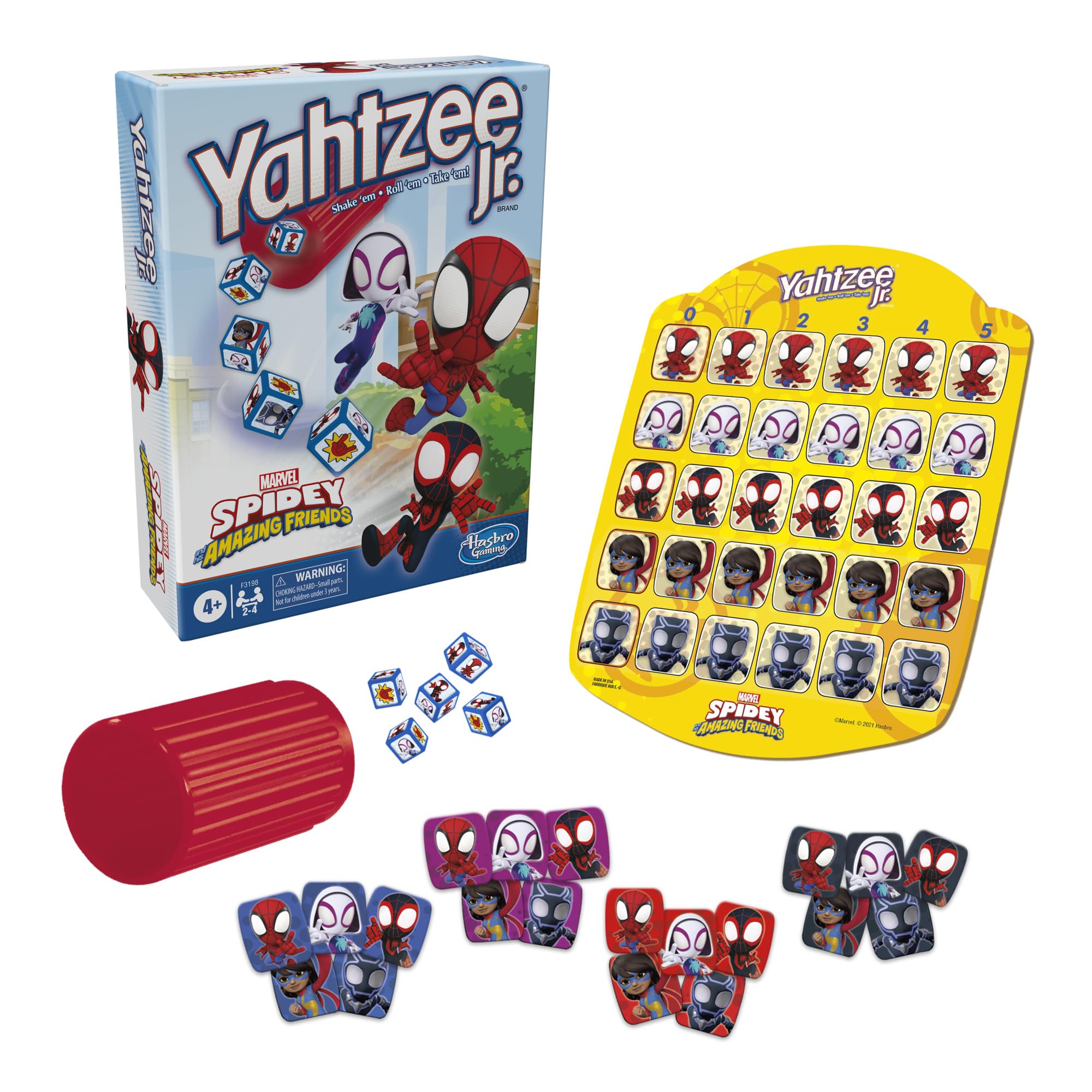 Hasbro Yahtzee Jr.: Marvel Spidey and His Amazing Friends Edition Board Game for Kids Ages 4 and Up, Counting and Matching Game for Preschoolers, English 🍁 All In One Marketplace Canada