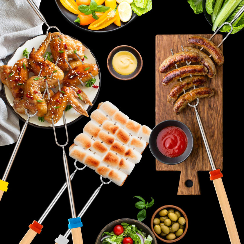 Marshmallow Roasting Sticks, Telescoping Smores Sticks for Open Fire Pit, 32 Inch Long Marshmallow Toasting Barbecue Forks Smores Skewers for Campfire Camping Hotdog Hot Dog Bonfire Grill, 5 Pack 🍁 All In One Marketplace Canada