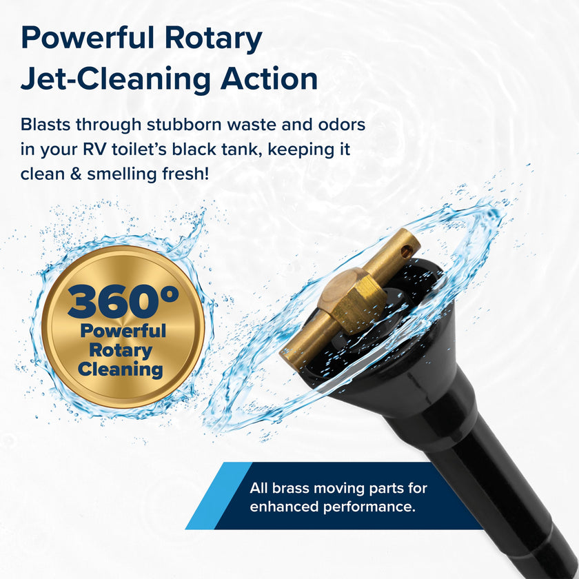 Camco Camper/RV Holding Tank Swivel Stik Rinser | Features Powerful Rotary Cleaning Action & 34-Inches of Flexible Reach | Equipped with 1/4 Turn Shutoff Valve & Ergonomic Easy Grip Handle (40074) 🍁 All In One Marketplace Canada