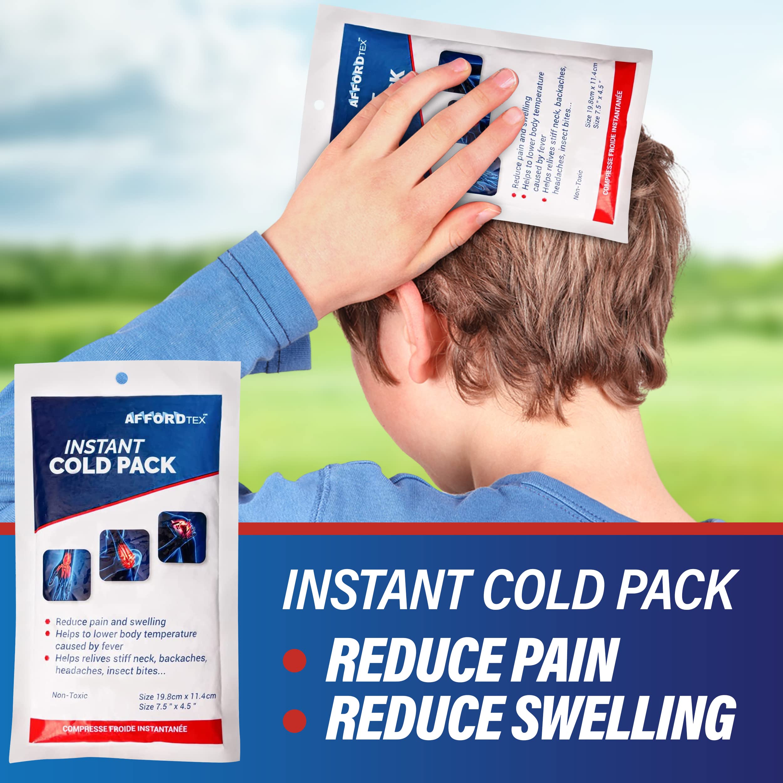36 Instant cooler Ice pack- Ice packs Large (7.5 x 4.5 Inches) - Ready to use – Ideal for Injuries, Inflammation, Sprains, Strains,Pain relief 🍁 All In One Marketplace Canada