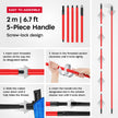 Tyroler 2-in-1 High Window Cleaning Tool | Window Squeegee Extendable with 30-205CM 5 Part Handle | Perfect Window Cleaning & Washing Kit (Black - Rubber) 🍁 All In One Marketplace Canada