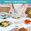Vtopmart 8 Pack Glass Container Food Storage, Meal Prep Containers, Airtight Lunch Boxes with Leak Proof Locking Lids, for Microwave, Oven, Freezer and Dishwasher, Green 🍁 All In One Marketplace Canada