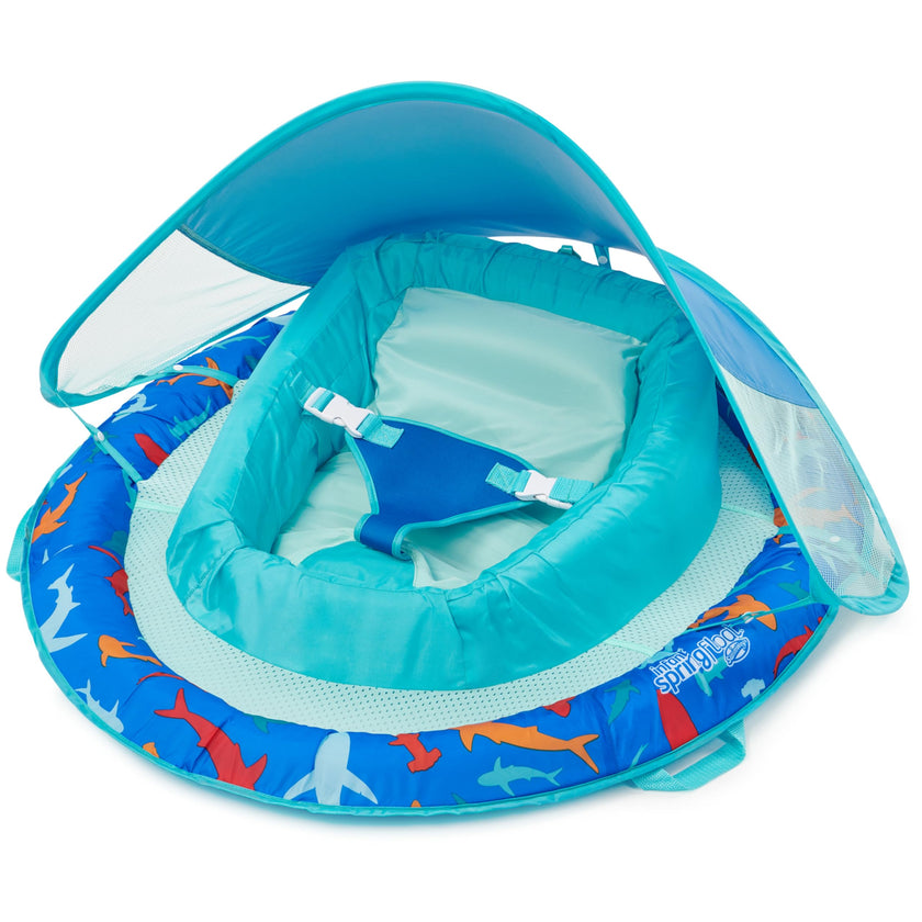 Swimways Infant Spring Float, Baby Pool Float with Canopy & UPF Protection, Swimming Pool Accessories for Kids 3-9 Months, Shark 🍁 All In One Marketplace Canada