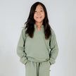 Youth Bamboo Fleece Collared Pullover | Sage